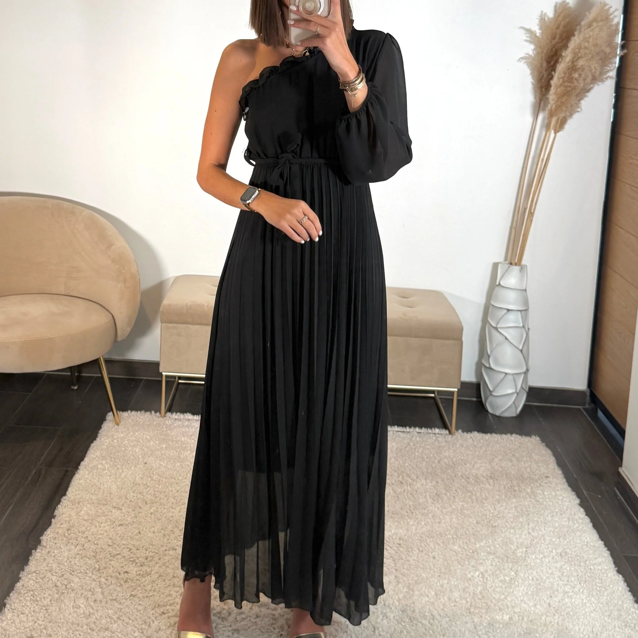 ROBE ASYMETRIQUE NOIRE PERRINE