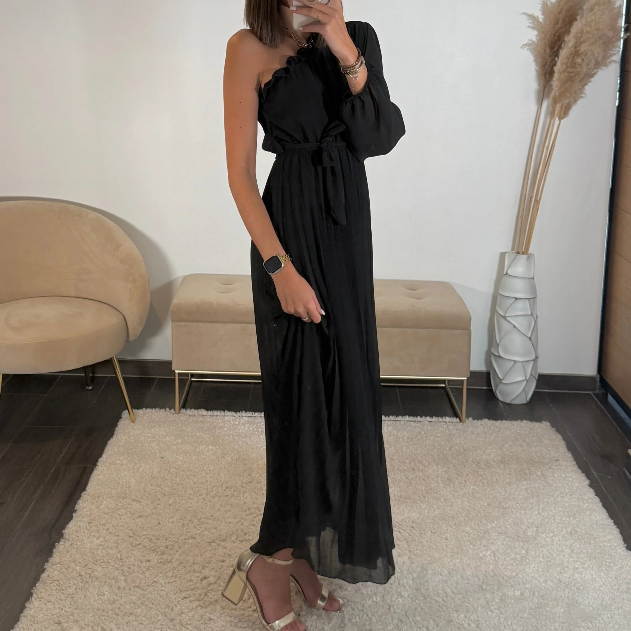 ROBE ASYMETRIQUE NOIRE PERRINE - Image 4