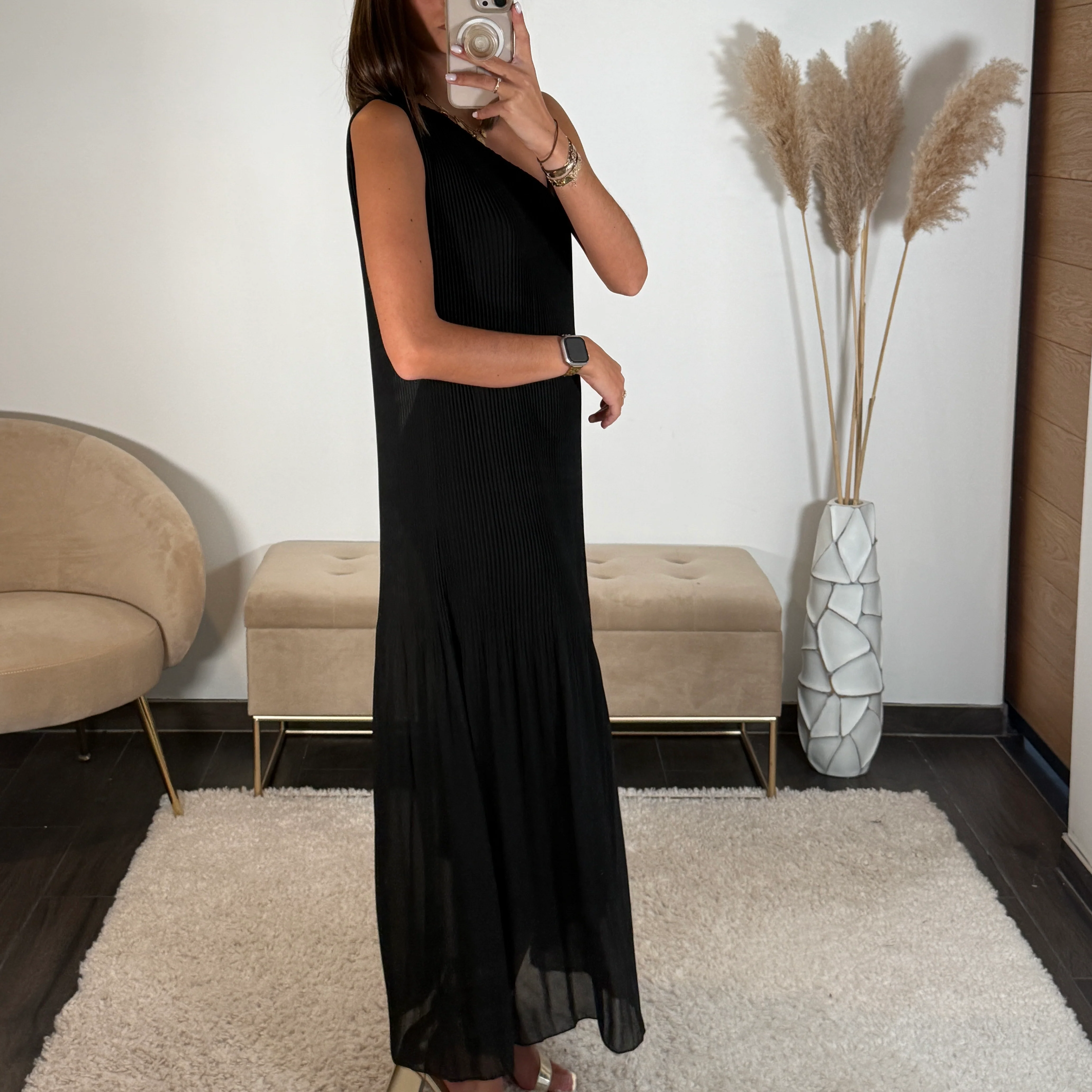 ROBE ASYMETRIQUE NOIRE VALERIA - Image 4