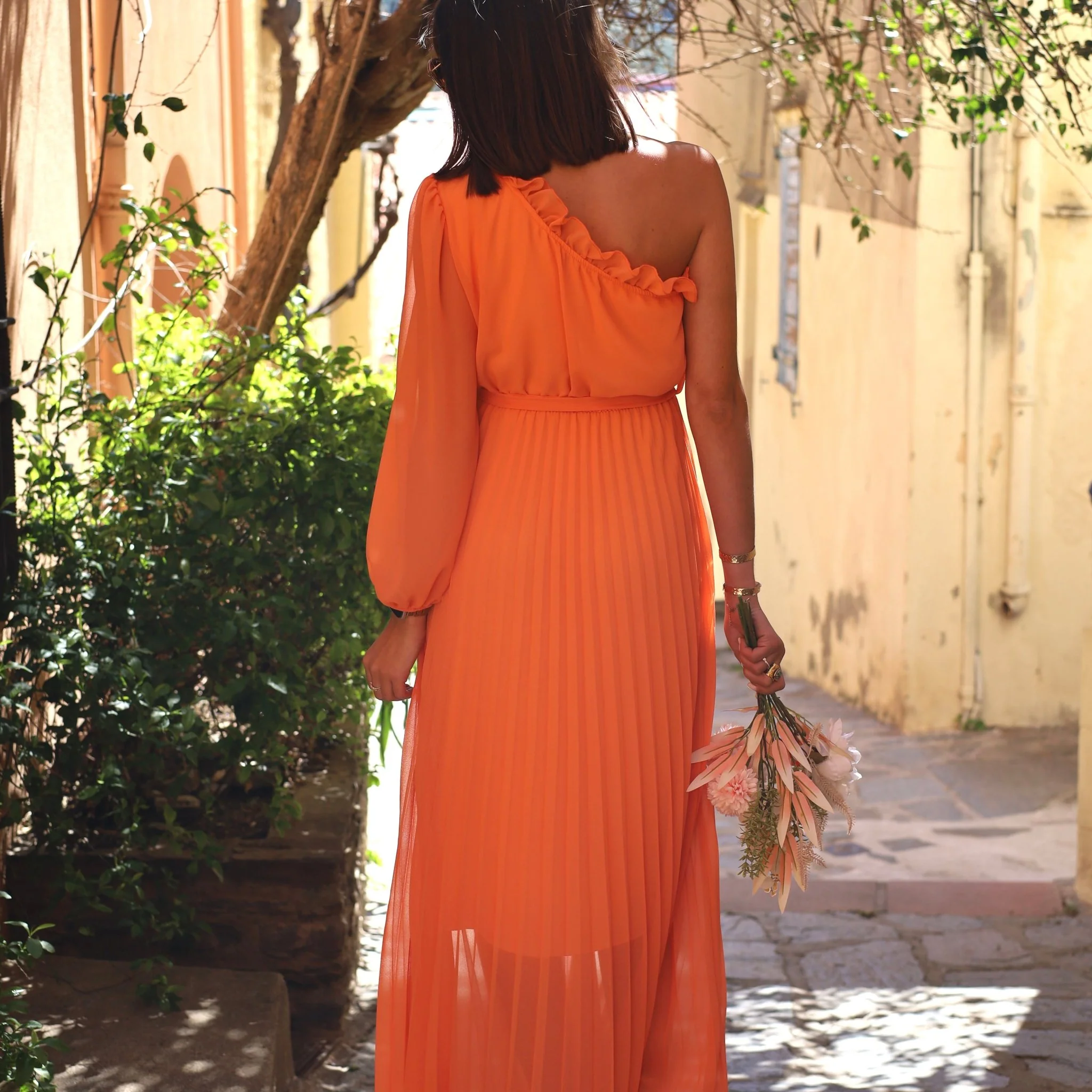 ROBE ASYMETRIQUE ORANGE PERRINE - Image 4