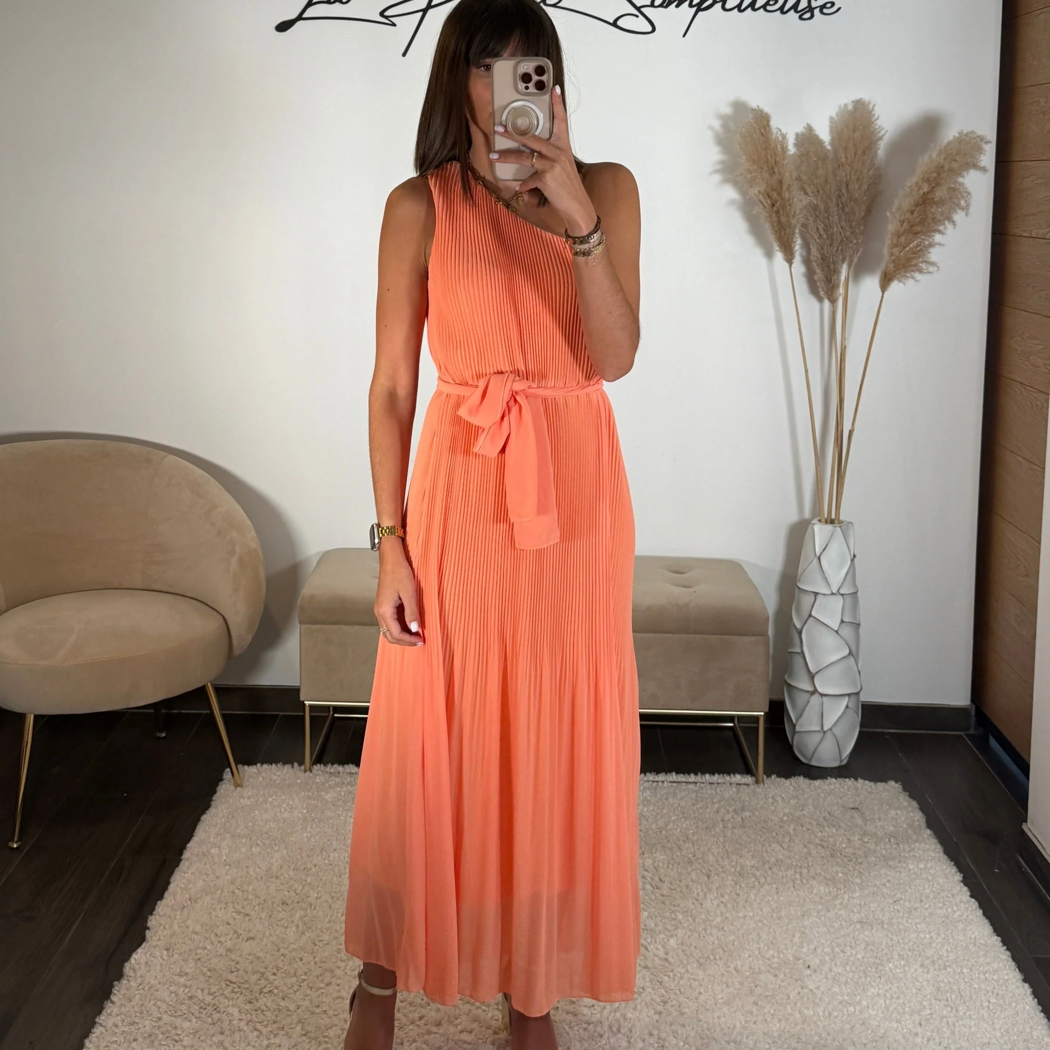 ROBE ASYMETRIQUE PECHE VALERIA