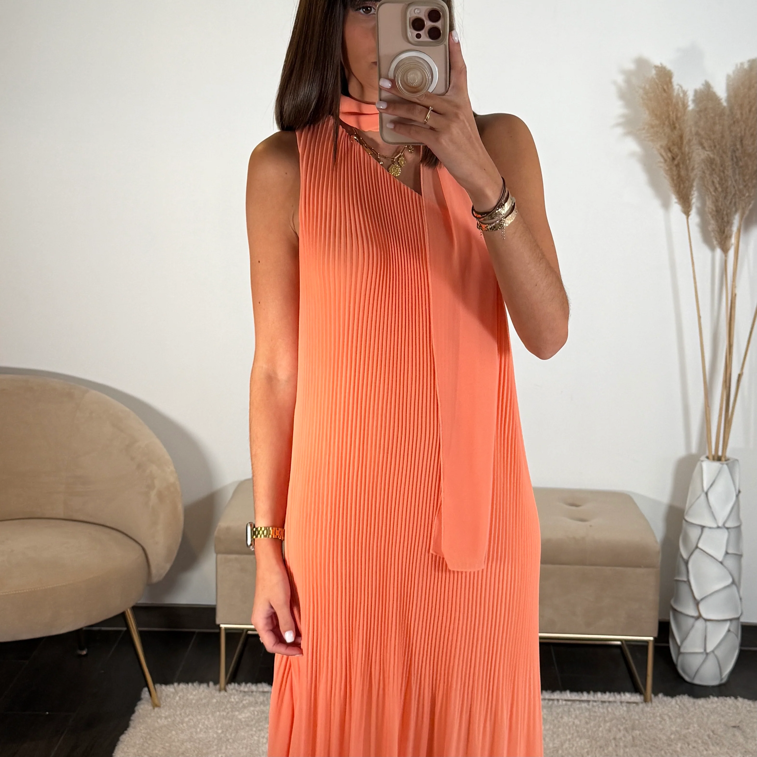 ROBE ASYMETRIQUE PECHE VALERIA - Image 2