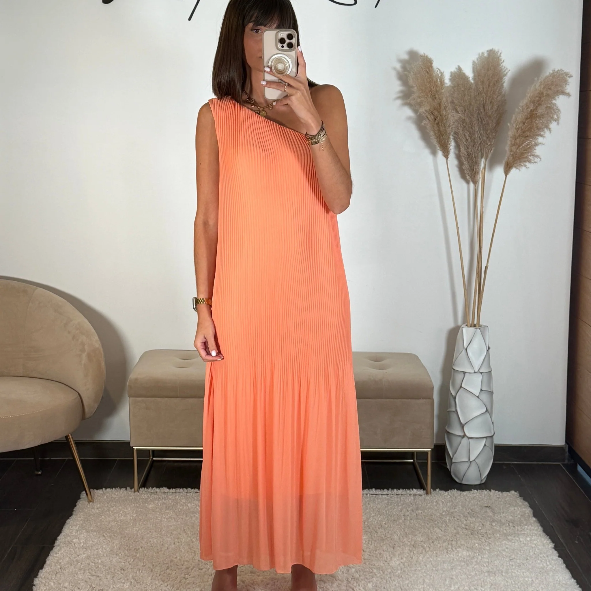 ROBE ASYMETRIQUE PECHE VALERIA - Image 3