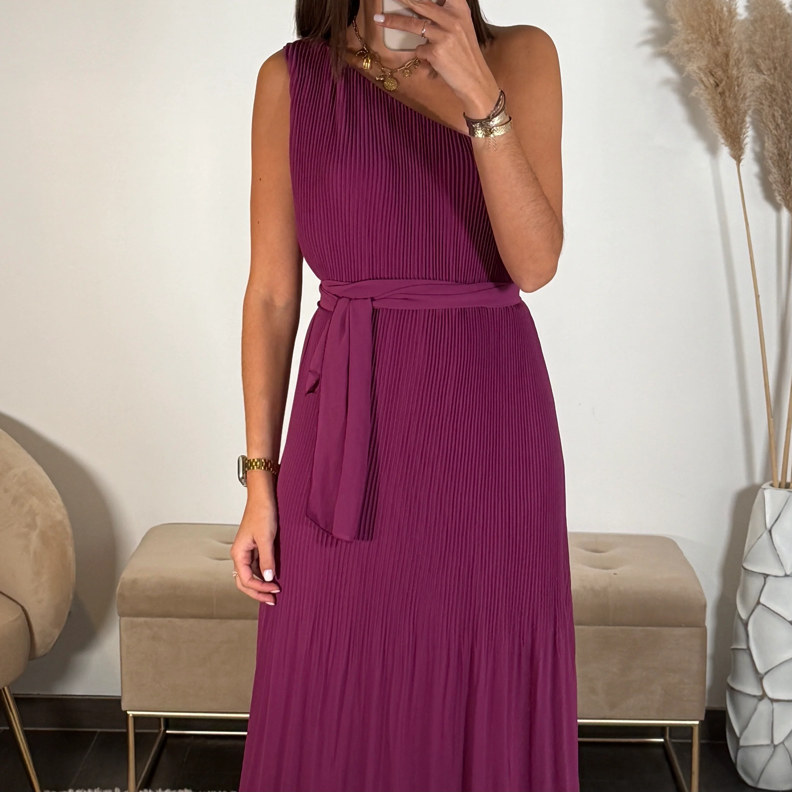 ROBE ASYMETRIQUE PRUNE VALERIA - Image 6