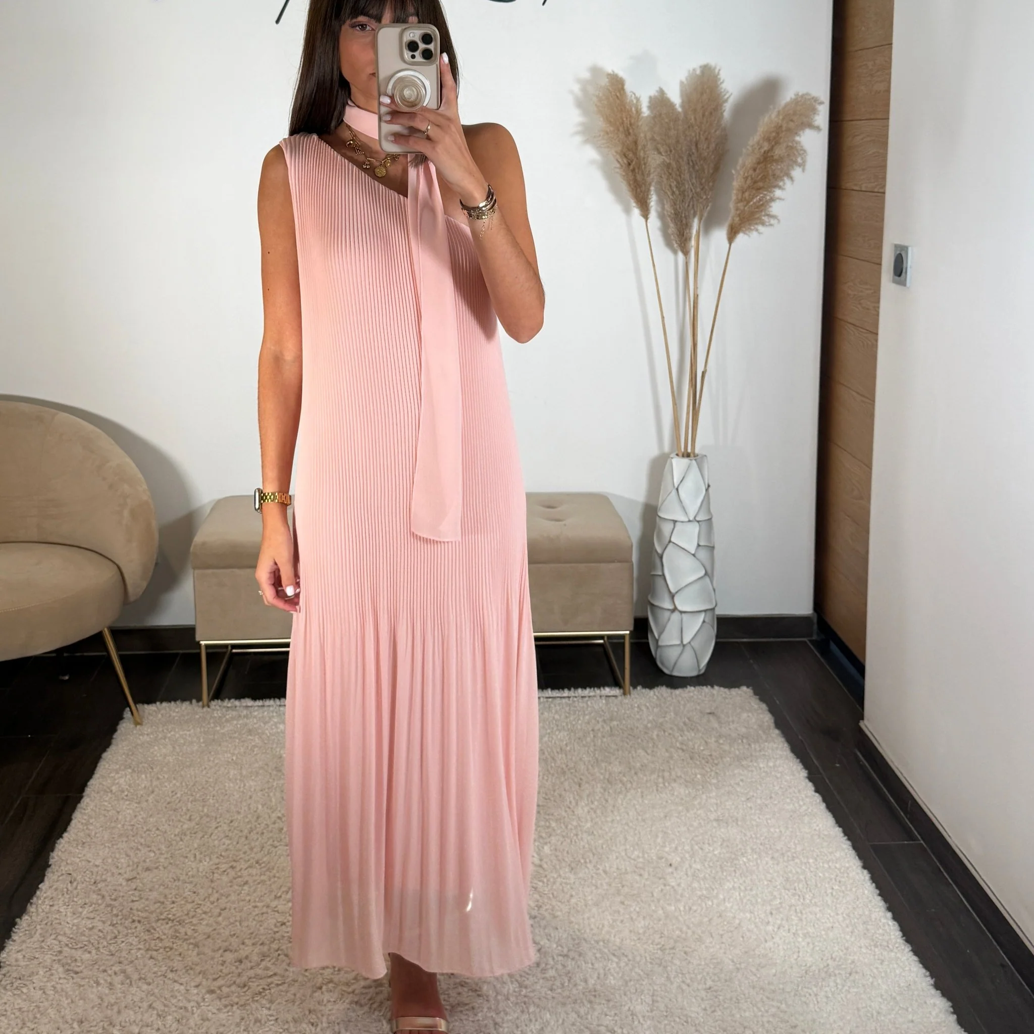 ROBE ASYMETRIQUE ROSE VALERIA