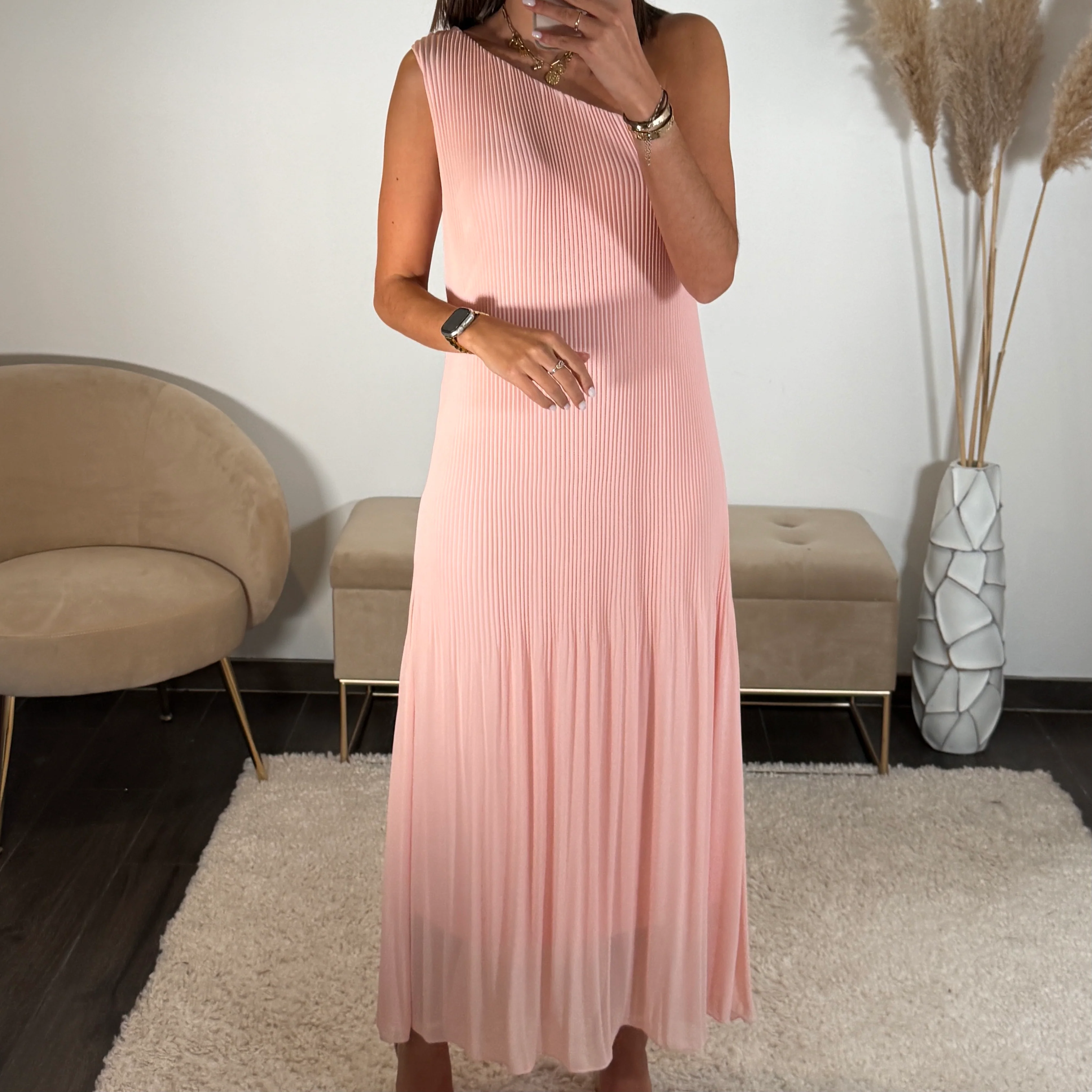 ROBE ASYMETRIQUE ROSE VALERIA - Image 2