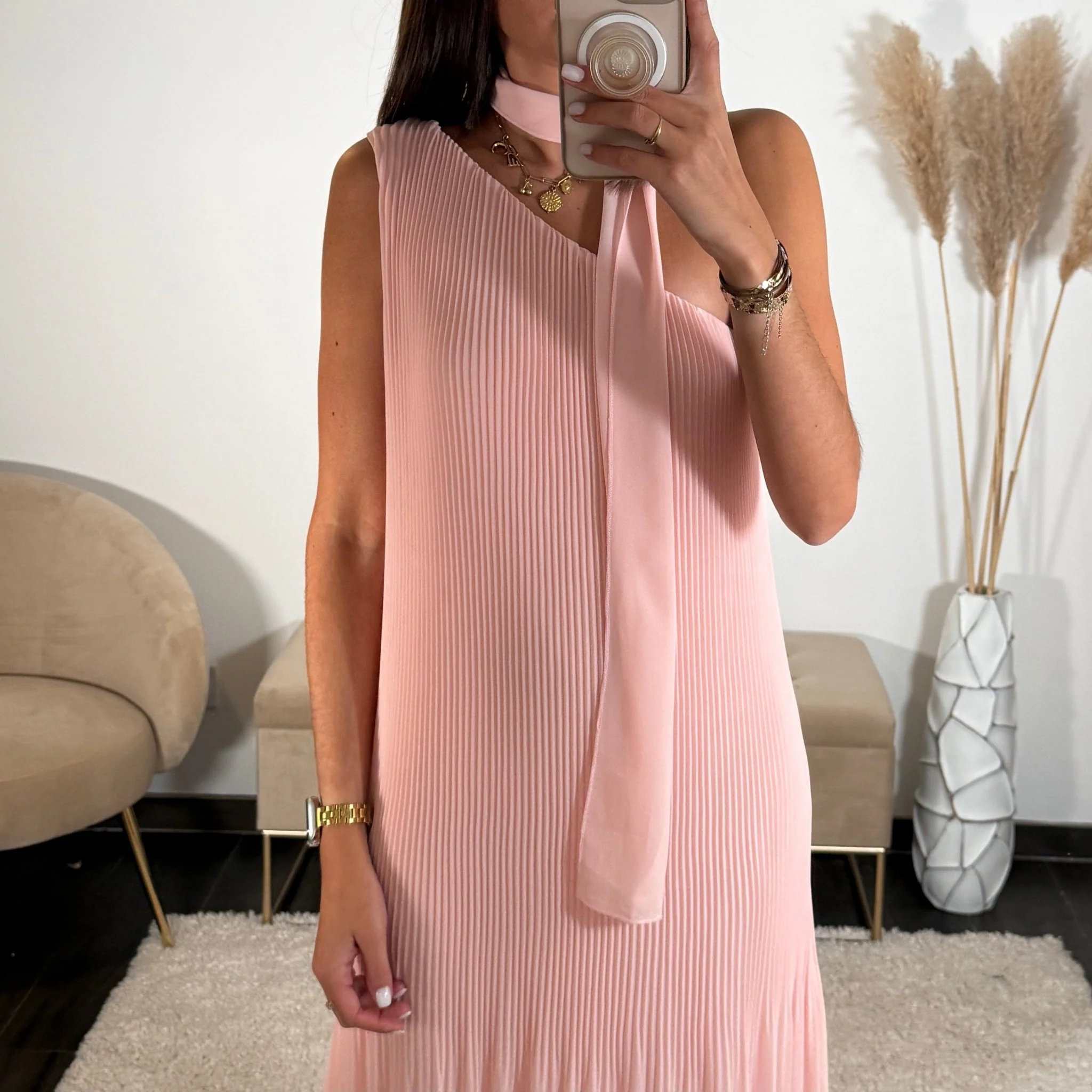 ROBE ASYMETRIQUE ROSE VALERIA - Image 4