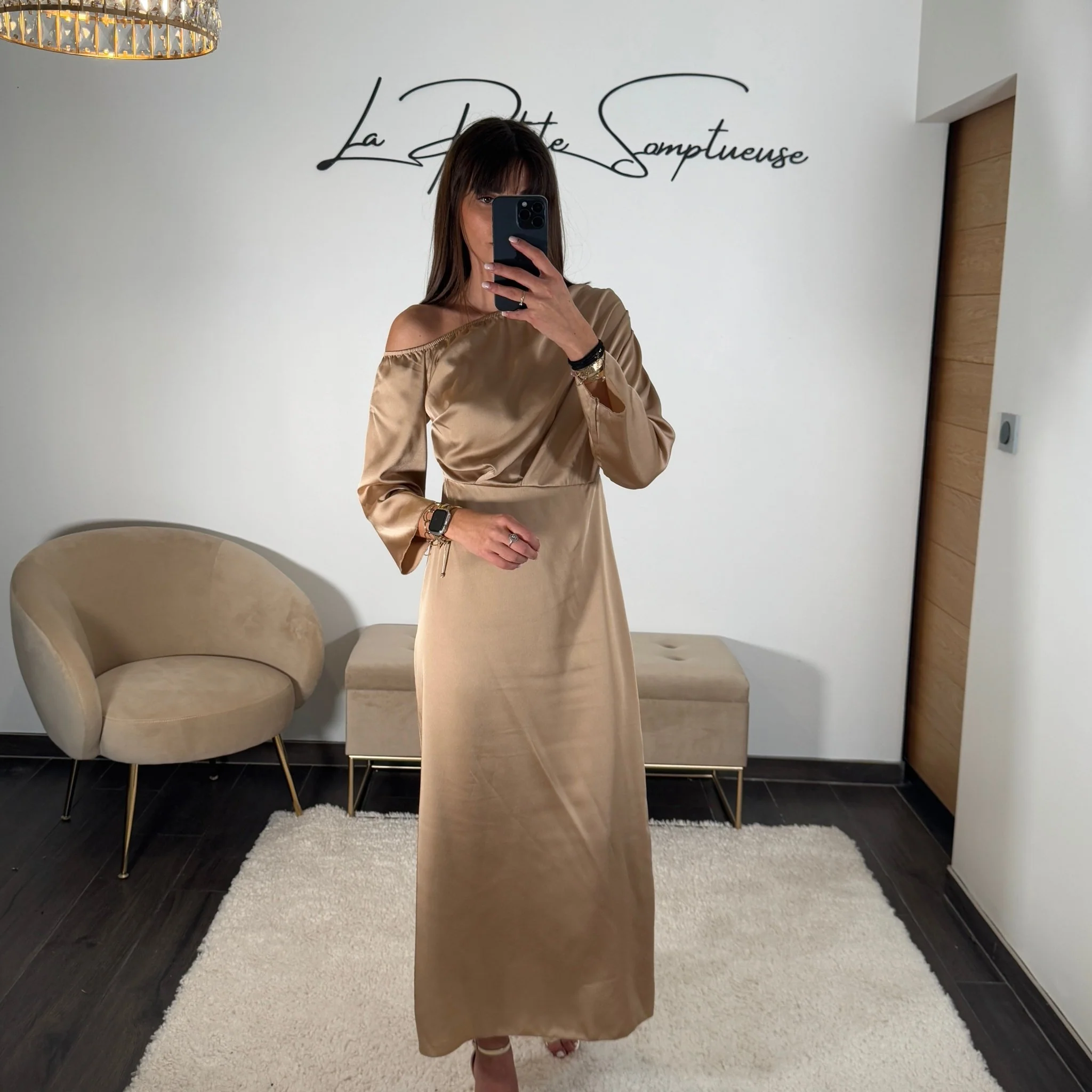 ROBE ASYMETRIQUE CHAMPAGNE EMMY - Image 3