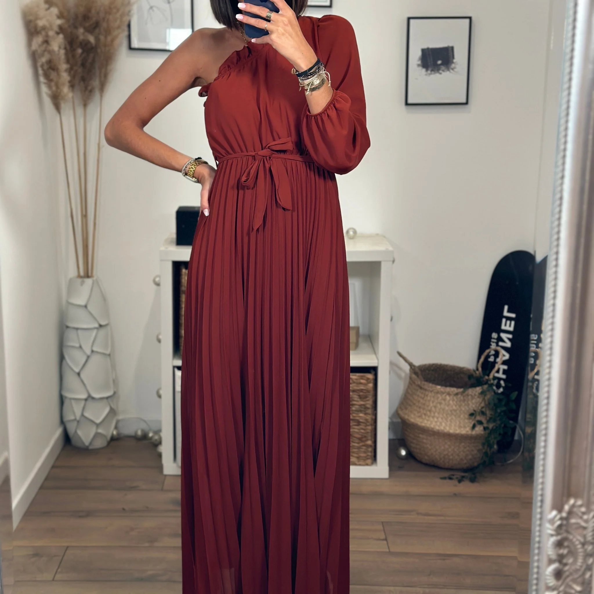 ROBE ASYMETRIQUE TERRACOTTA PERRINE - Image 4