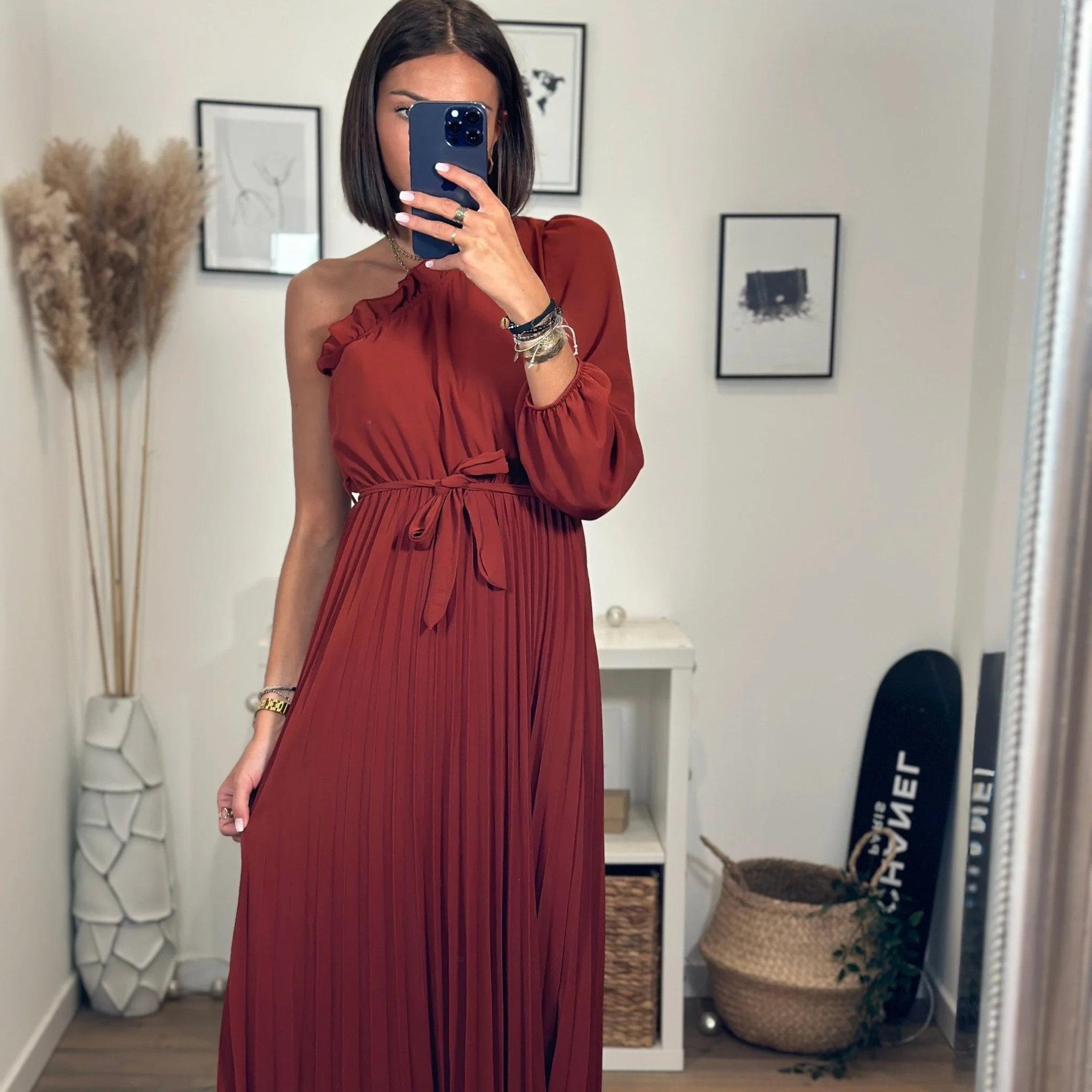 ROBE ASYMETRIQUE TERRACOTTA PERRINE - Image 5
