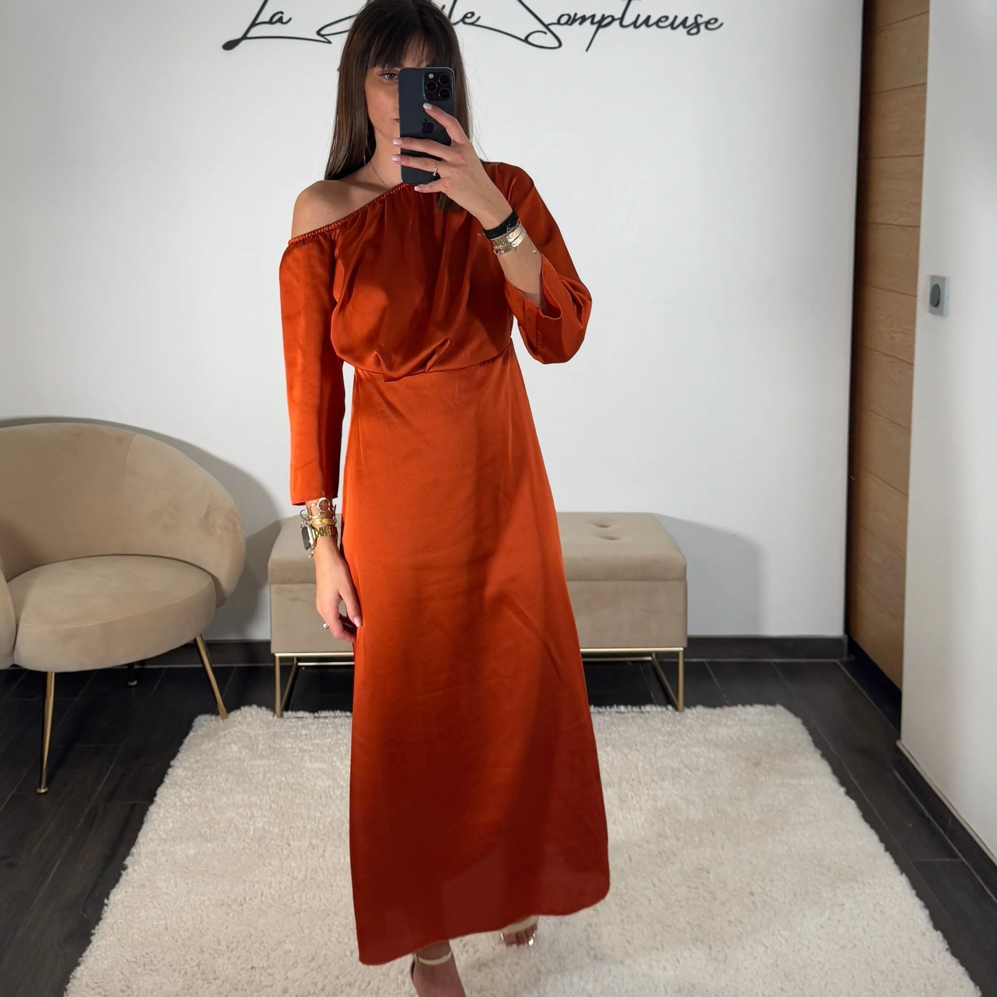 ROBE ASYMETRIQUE TERRACOTTA EMMY - Image 3