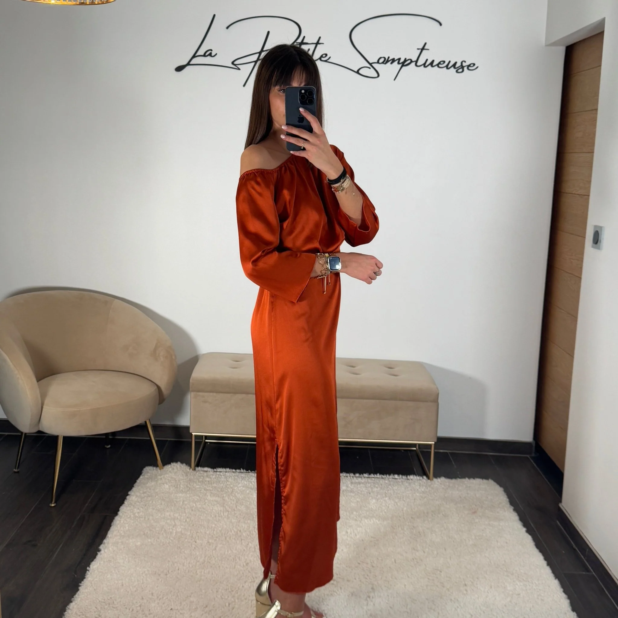 ROBE ASYMETRIQUE TERRACOTTA EMMY - Image 4
