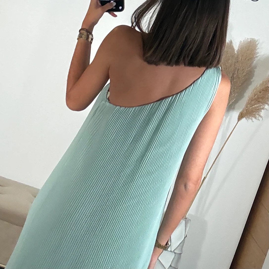 ROBE ASYMETRIQUE VERT D'EAU VALERIA - Image 5