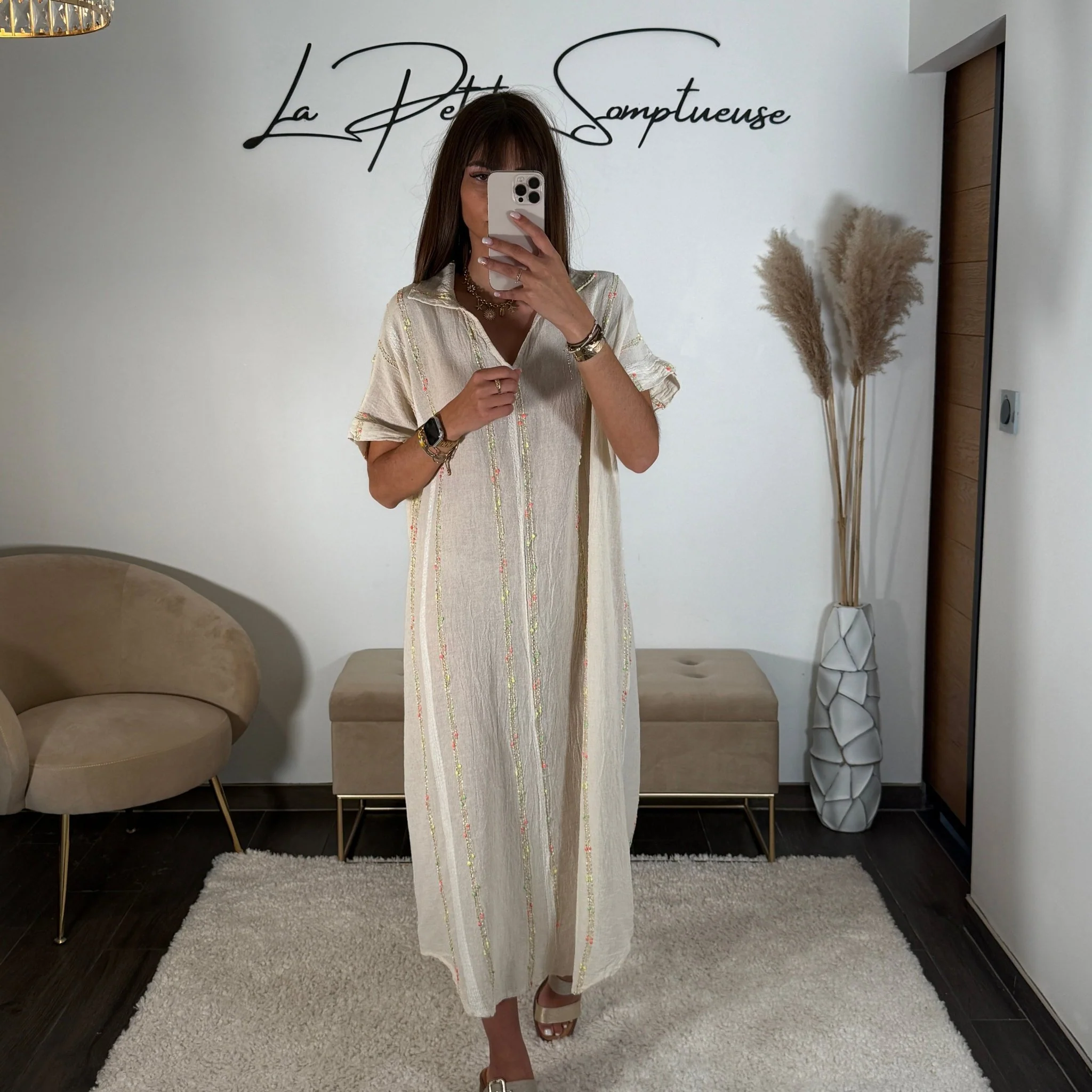 ROBE BEIGE LIN EZIA