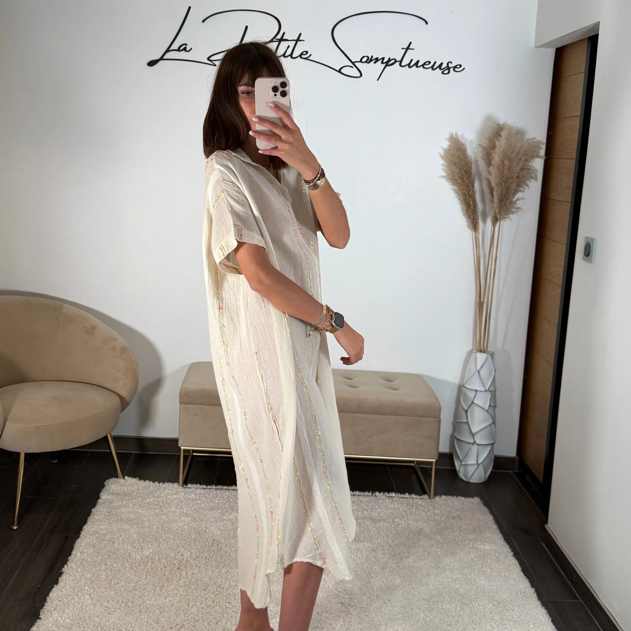 ROBE BEIGE LIN EZIA - Image 3