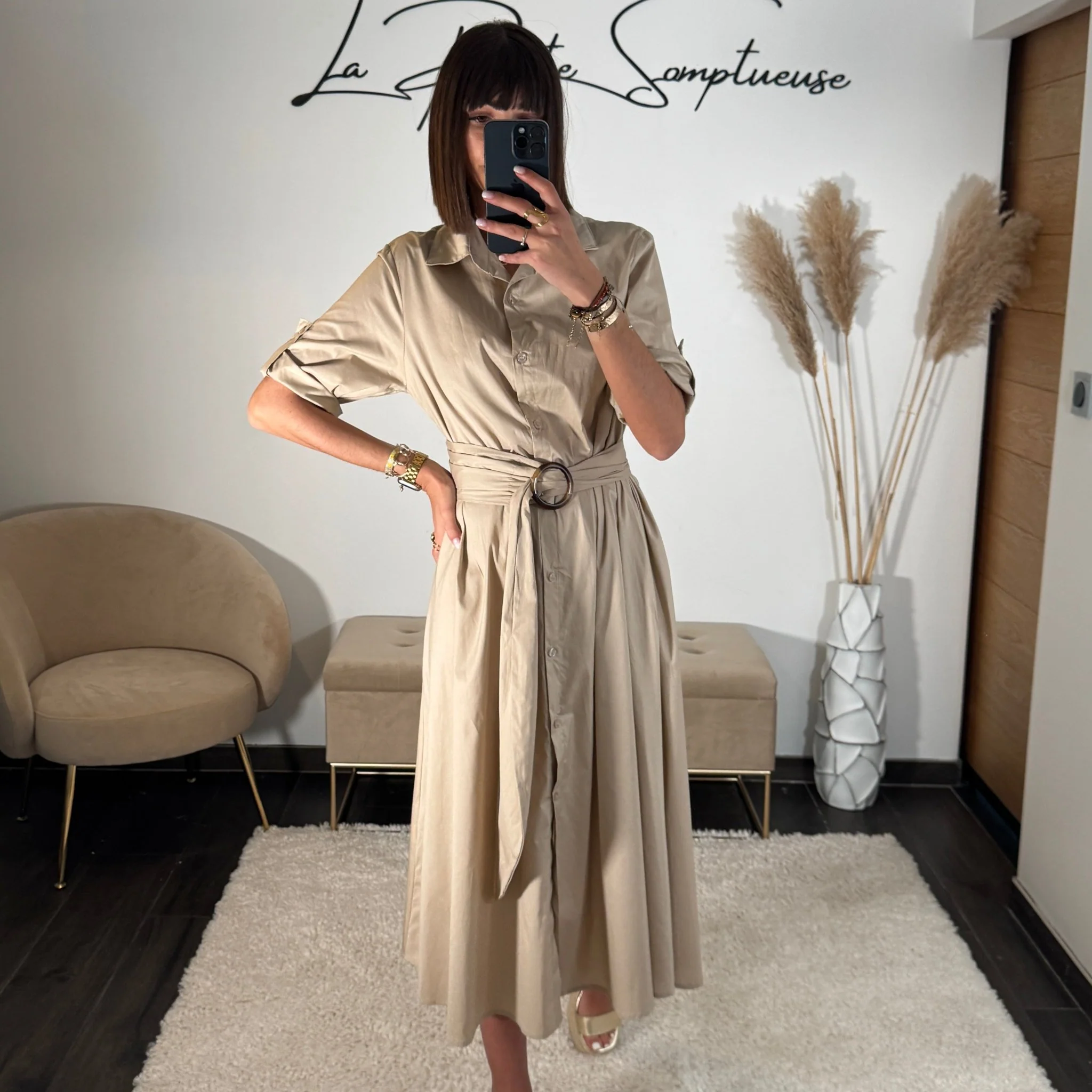 ROBE BEIGE MARINE