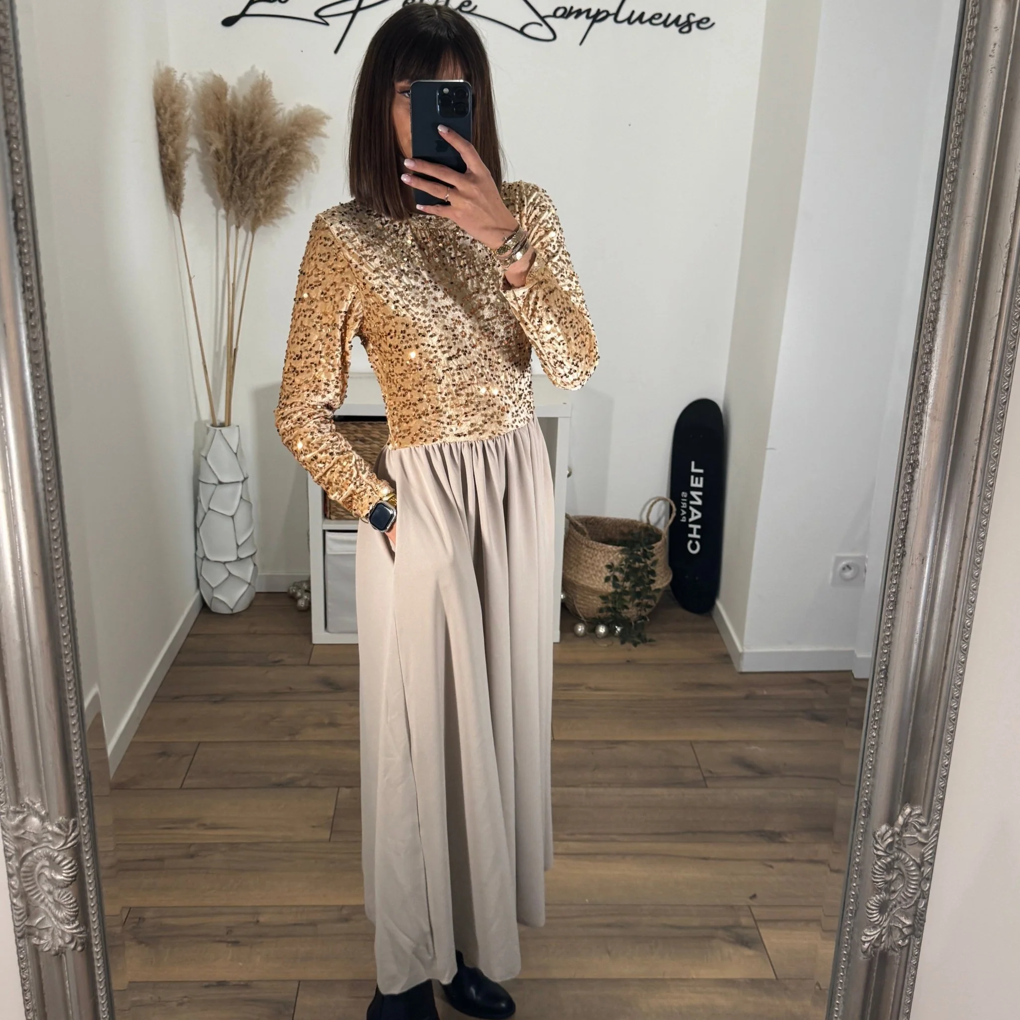 ROBE BEIGE SEQUINS AGLAE - Image 2