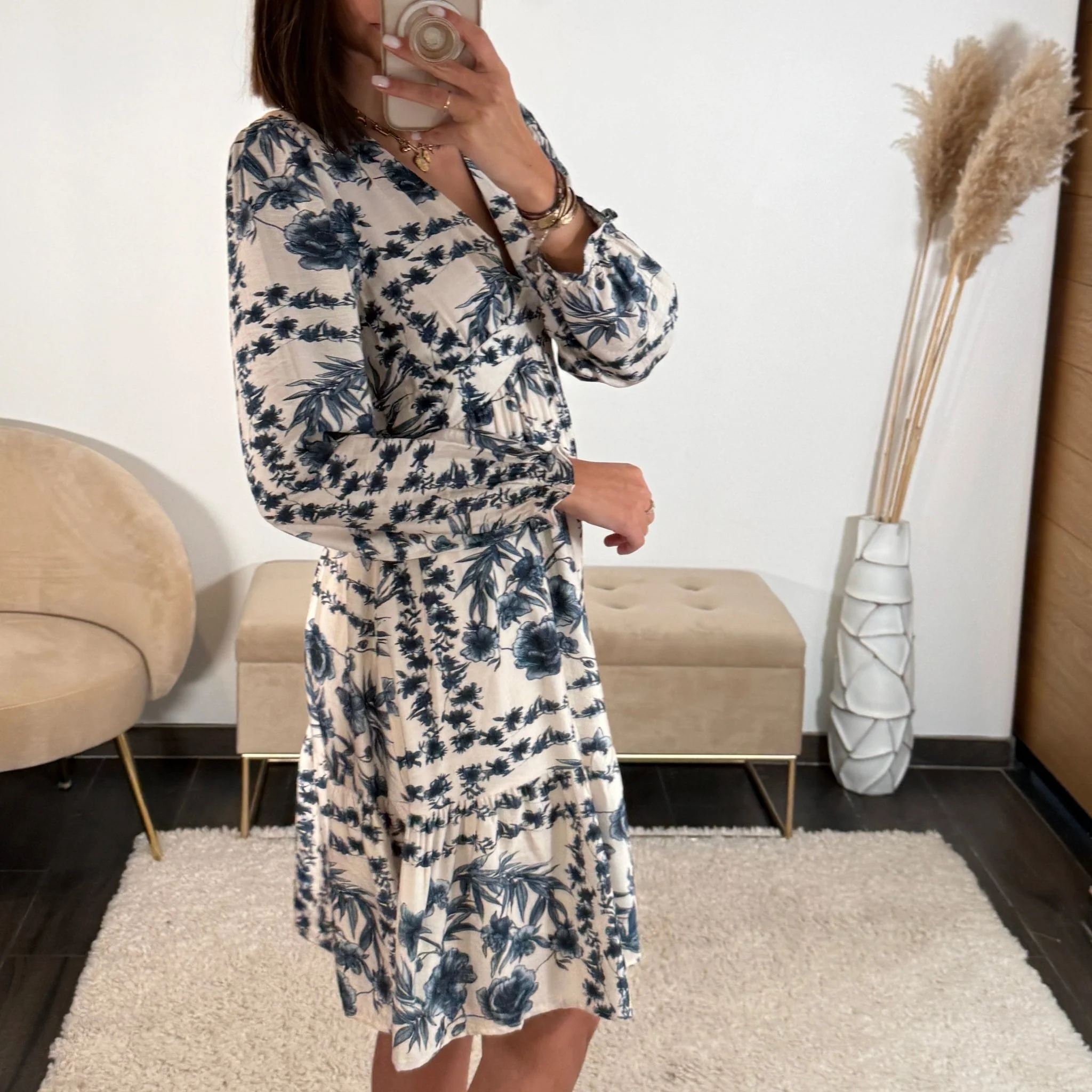 ROBE BLANCHE ET BLEU GALIA - Image 2