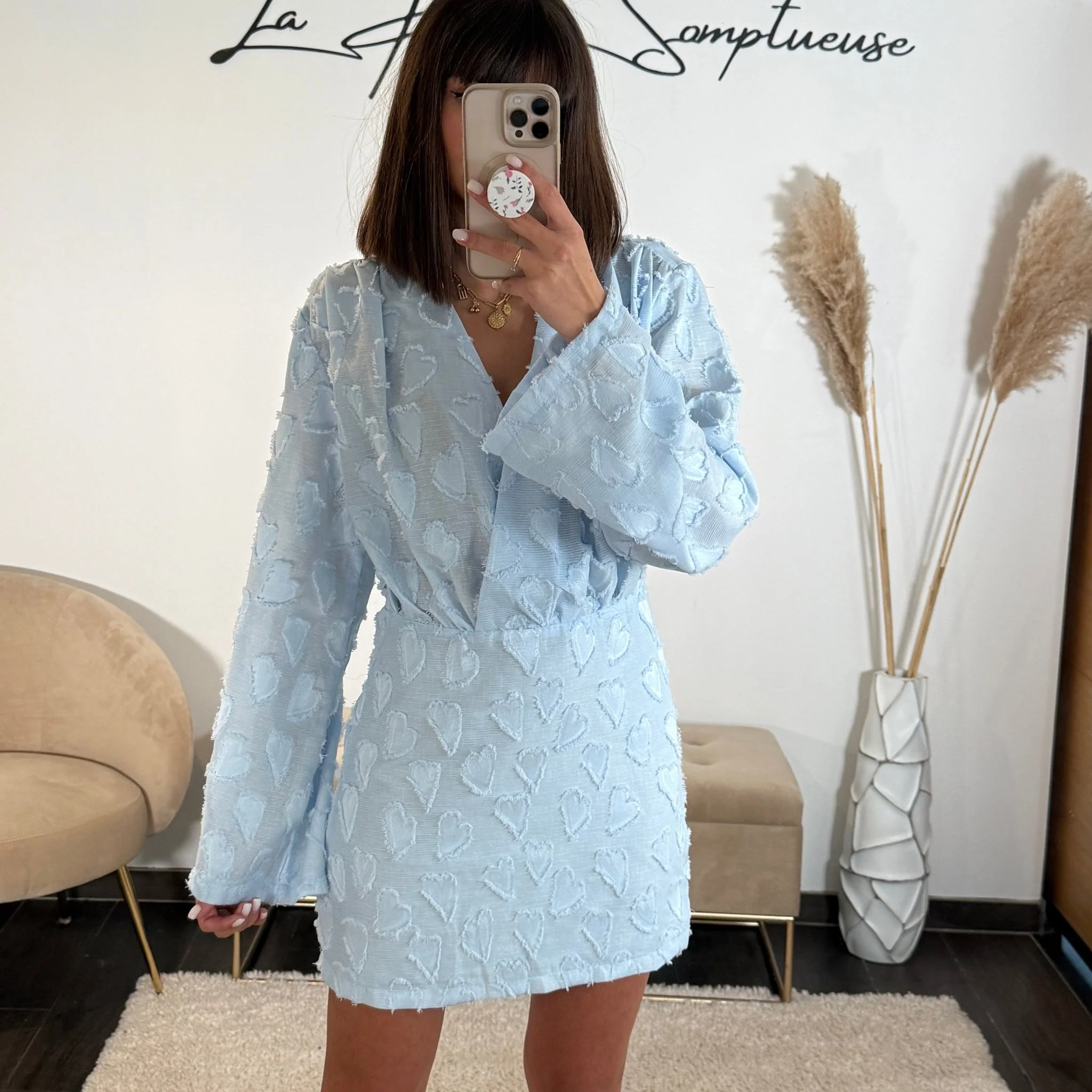 ROBE BLEU CIEL HEART