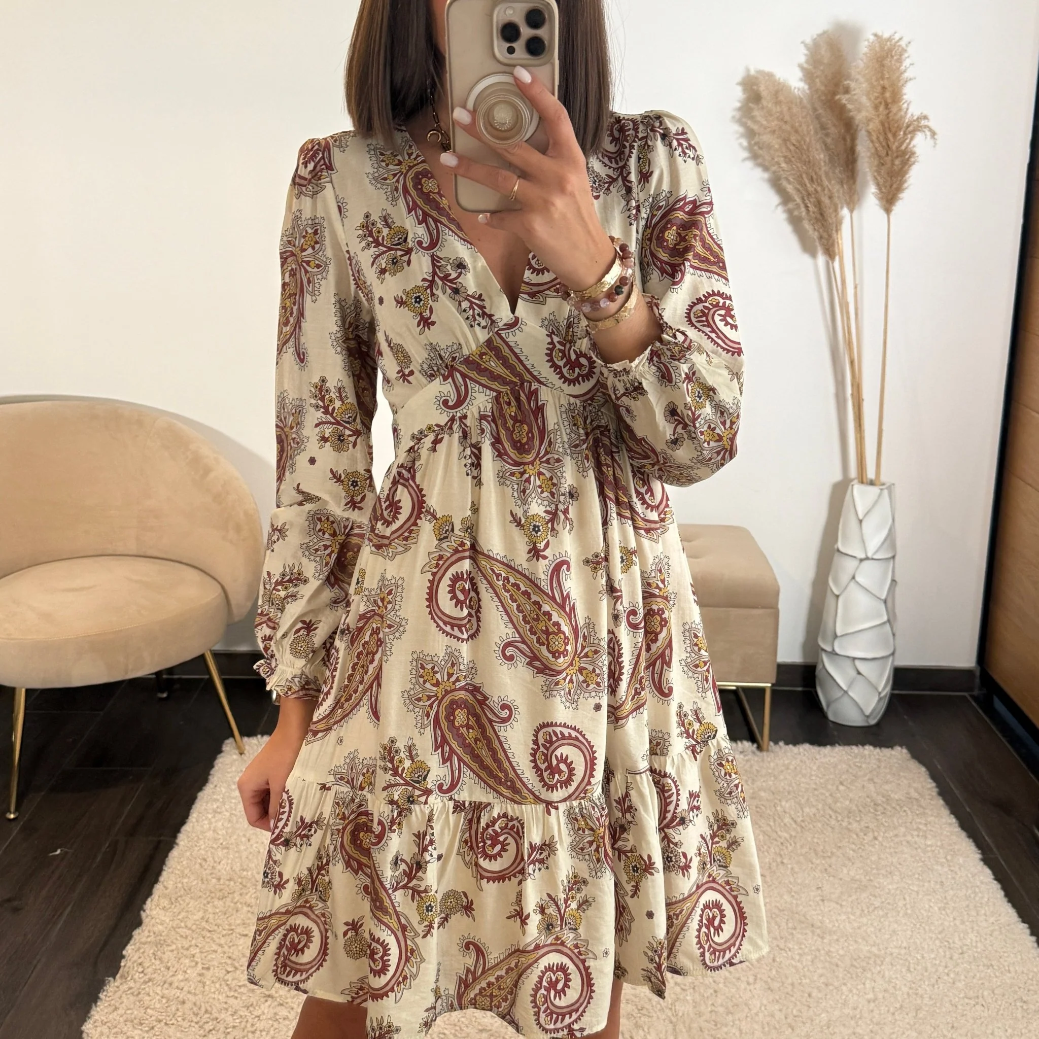 ROBE COURTE BEIGE APPOLINE