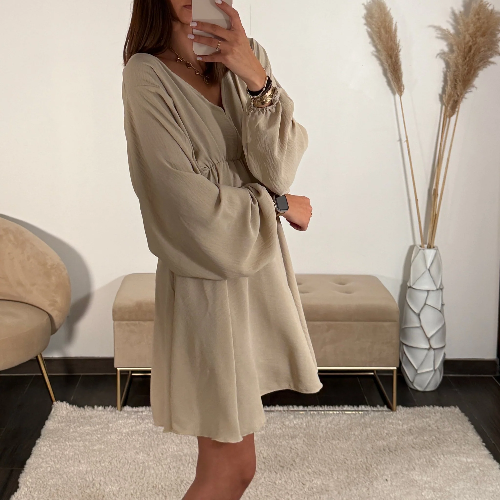 ROBE COURTE BEIGE DOMITILLE - Image 2