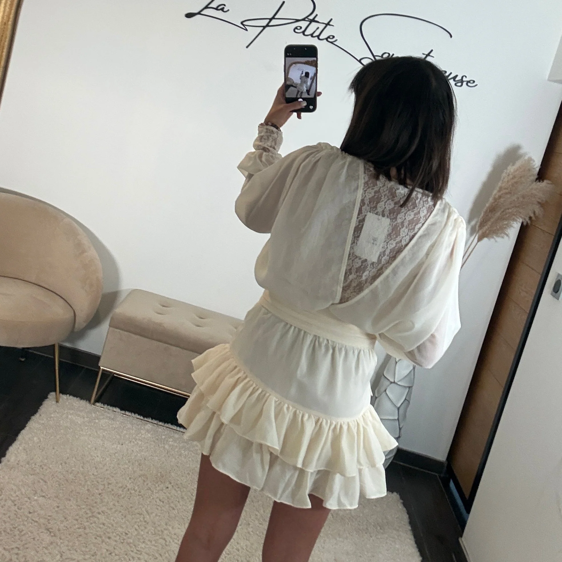 ROBE COURTE BEIGE ISIA - Image 3