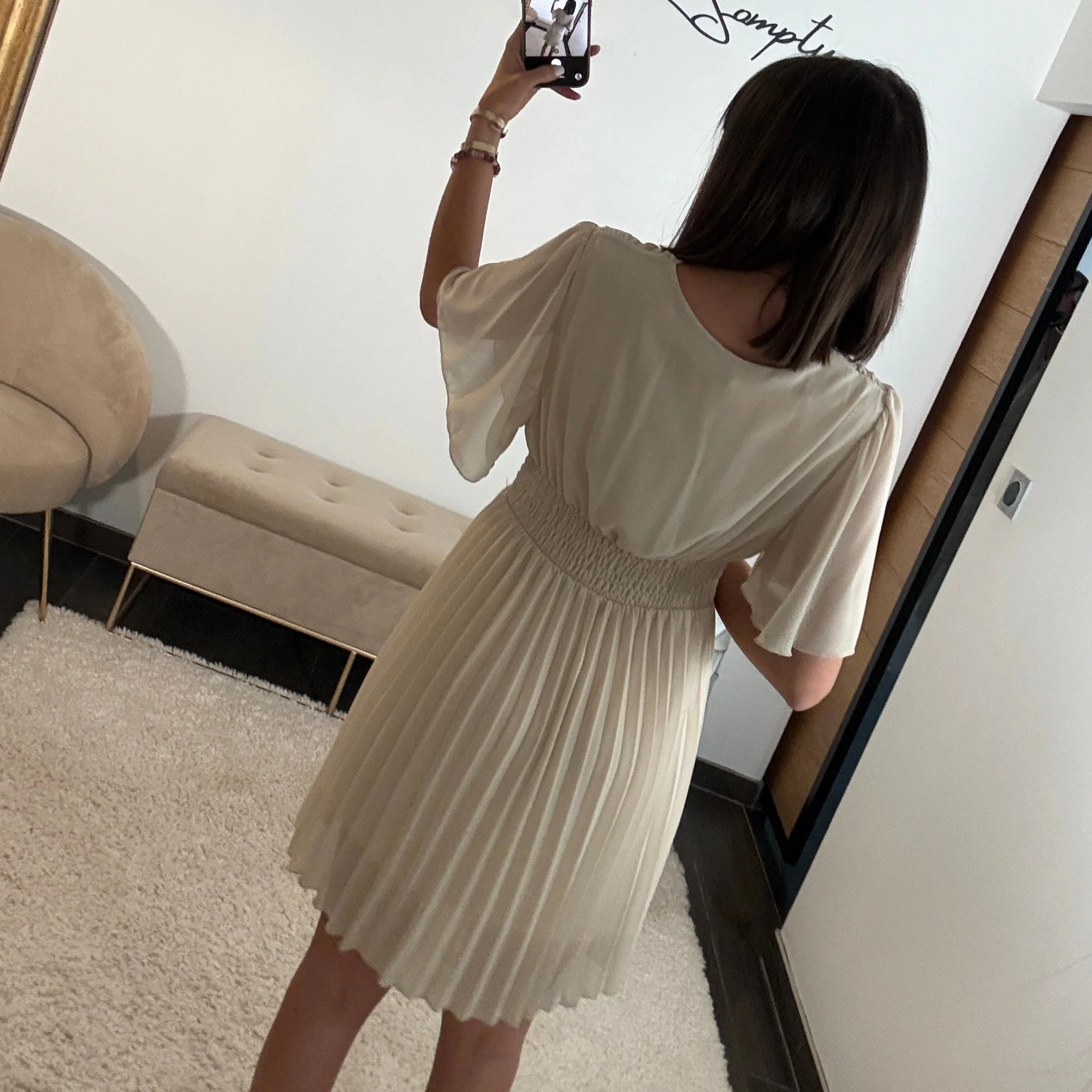 ROBE COURTE BEIGE RACHEL - Image 4