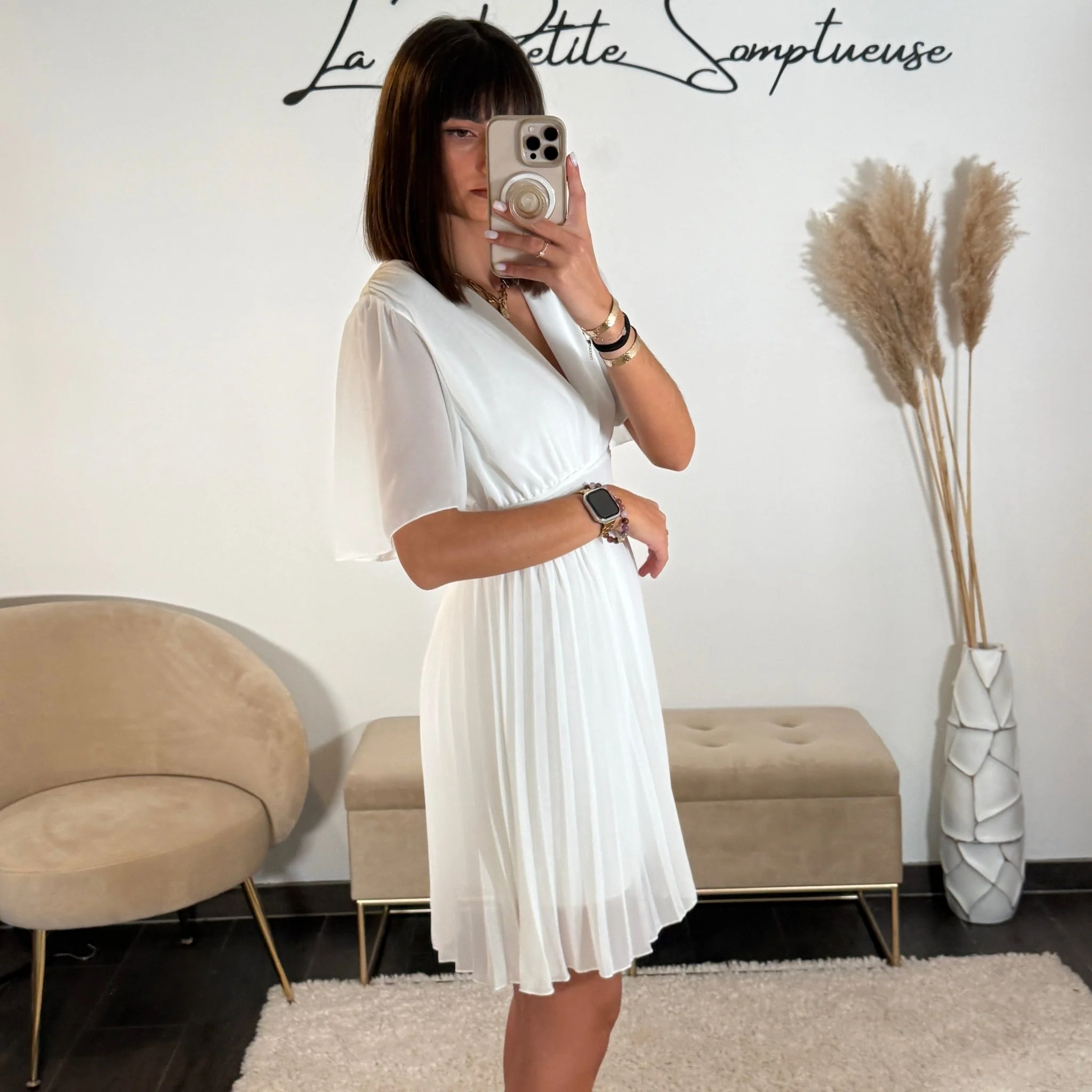 ROBE COURTE BLANCHE RACHEL - Image 2