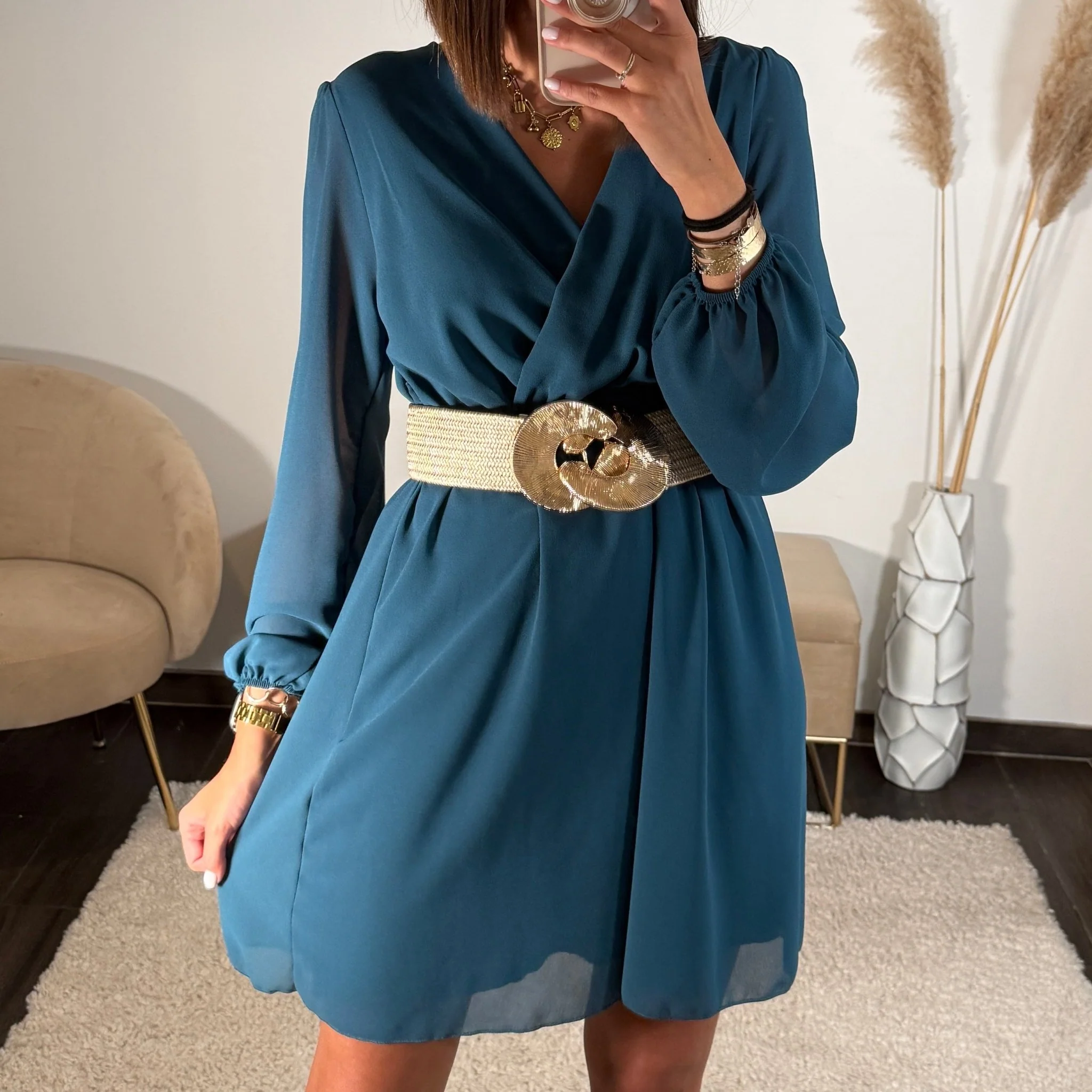 ROBE COURTE BLEUE ÉLISE - Image 2