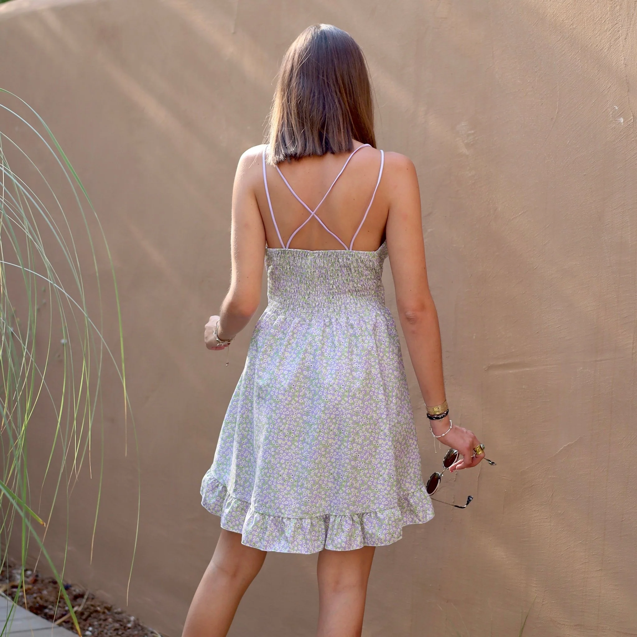 ROBE COURTE FLEURIE LILAS MELANY - Image 2