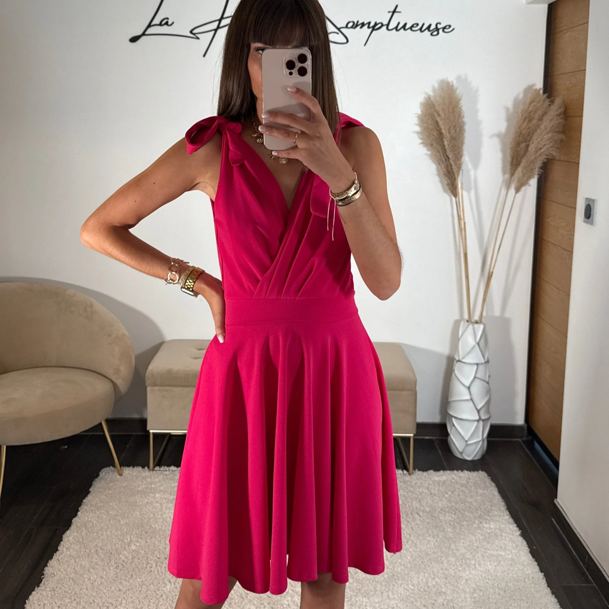 ROBE COURTE FUCHSIA NORA