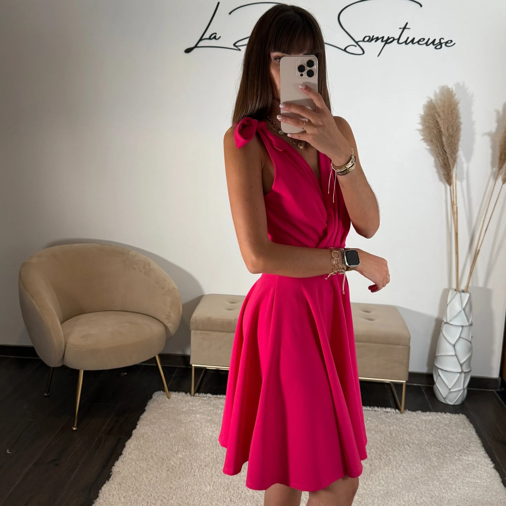 ROBE COURTE FUCHSIA NORA - Image 2