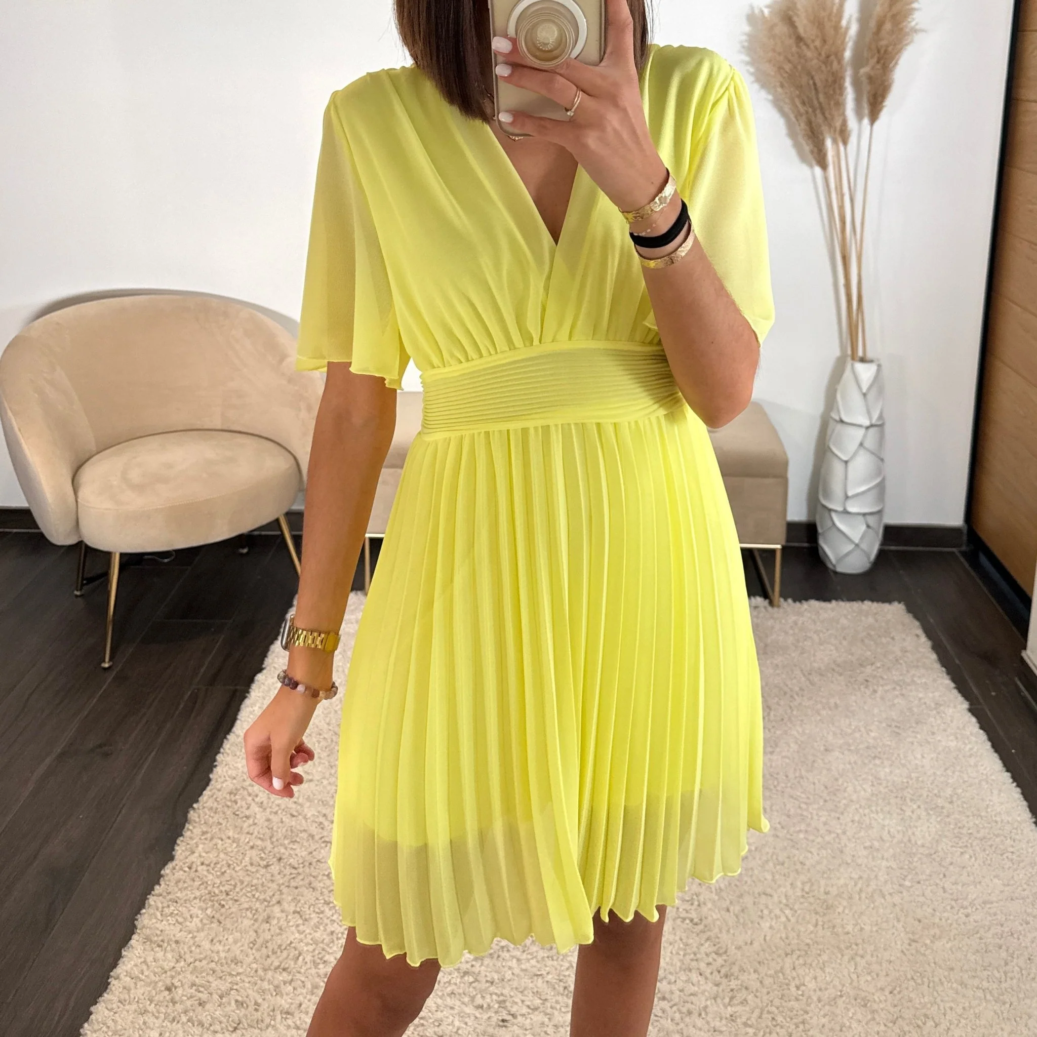 ROBE COURTE JAUNE RACHEL - Image 2