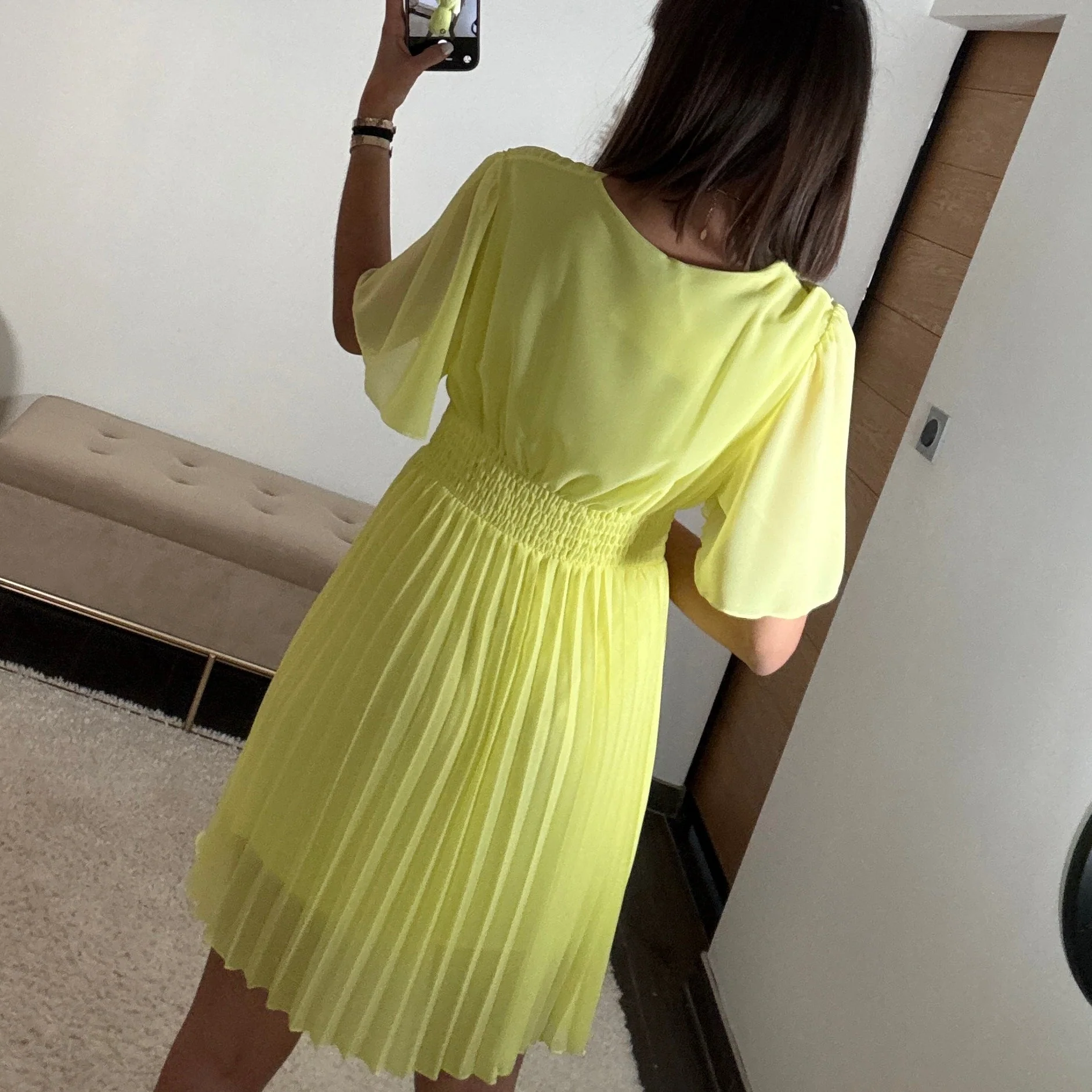 ROBE COURTE JAUNE RACHEL - Image 3