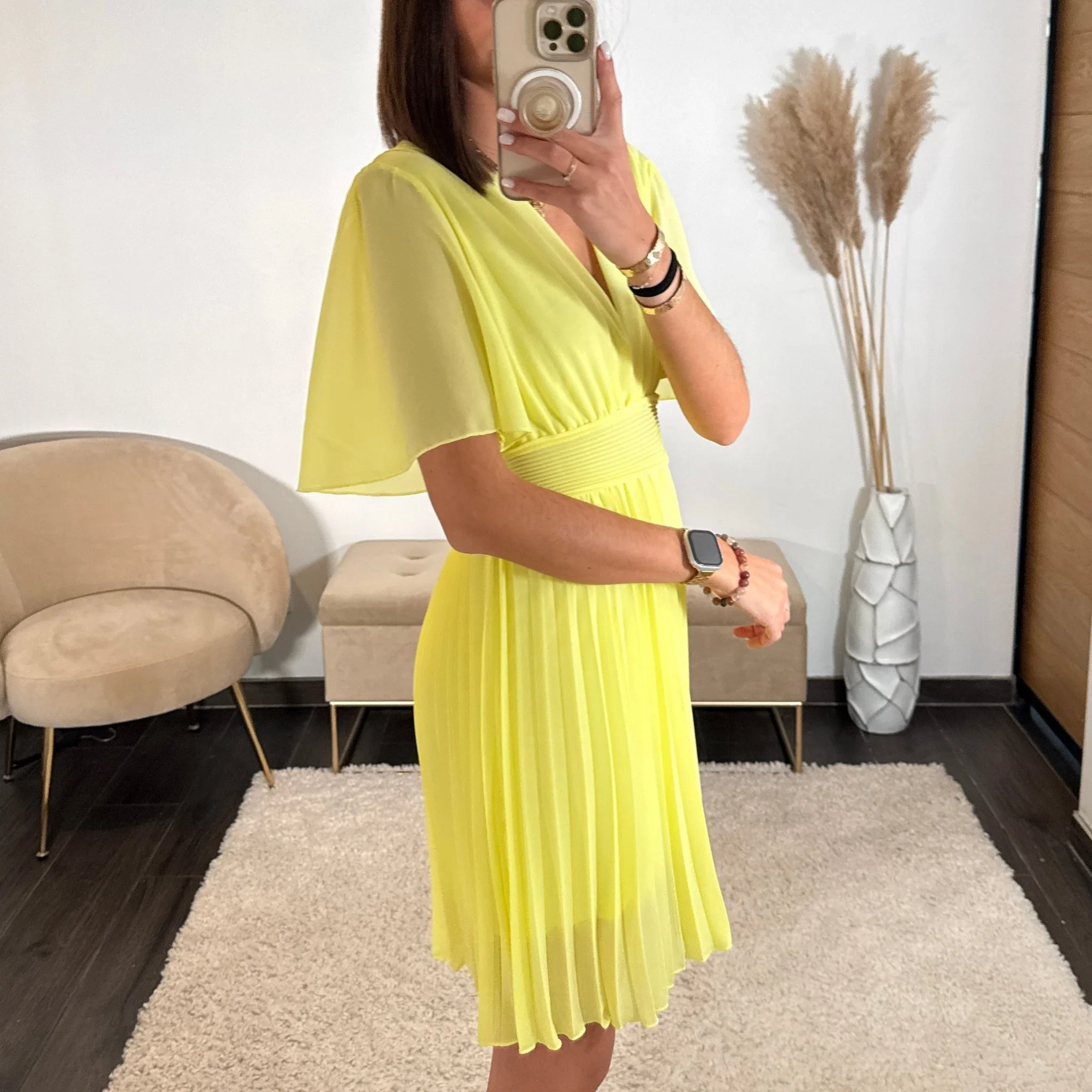 ROBE COURTE JAUNE RACHEL - Image 4
