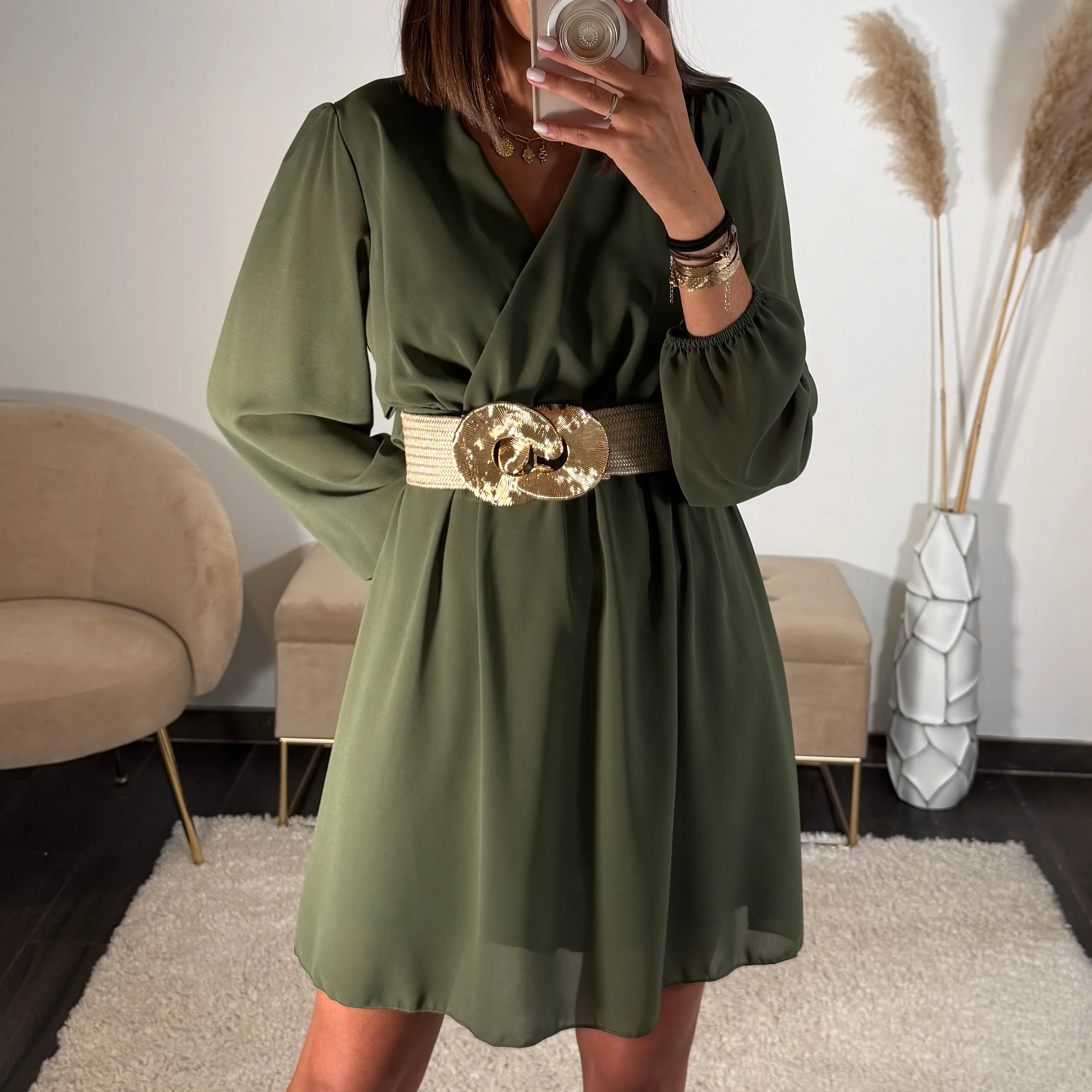 ROBE COURTE KAKI ÉLISE - Image 3