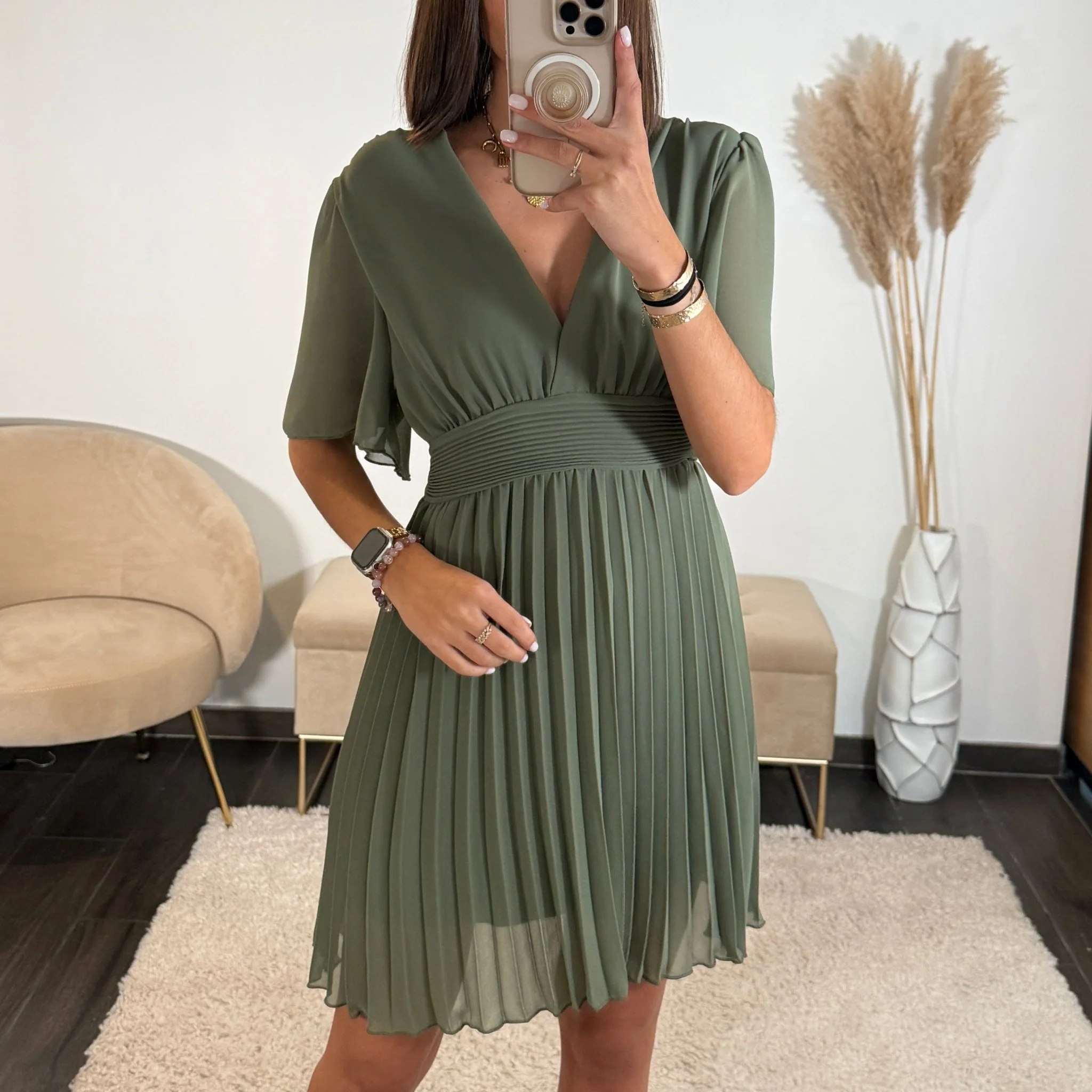 ROBE COURTE KAKI RACHEL
