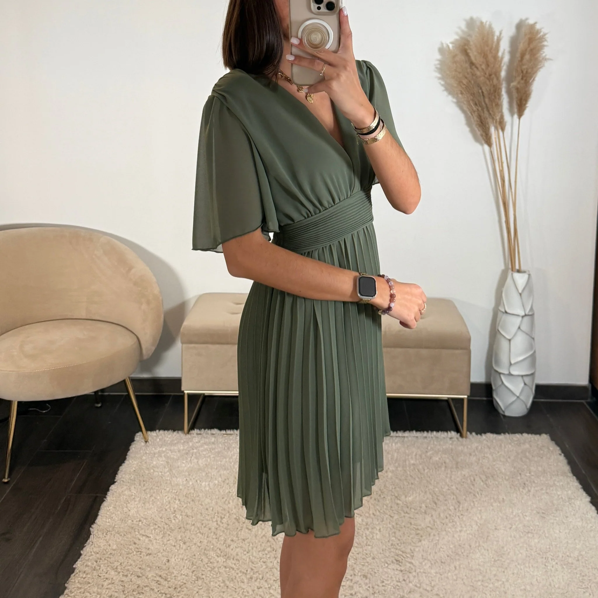 ROBE COURTE KAKI RACHEL - Image 2