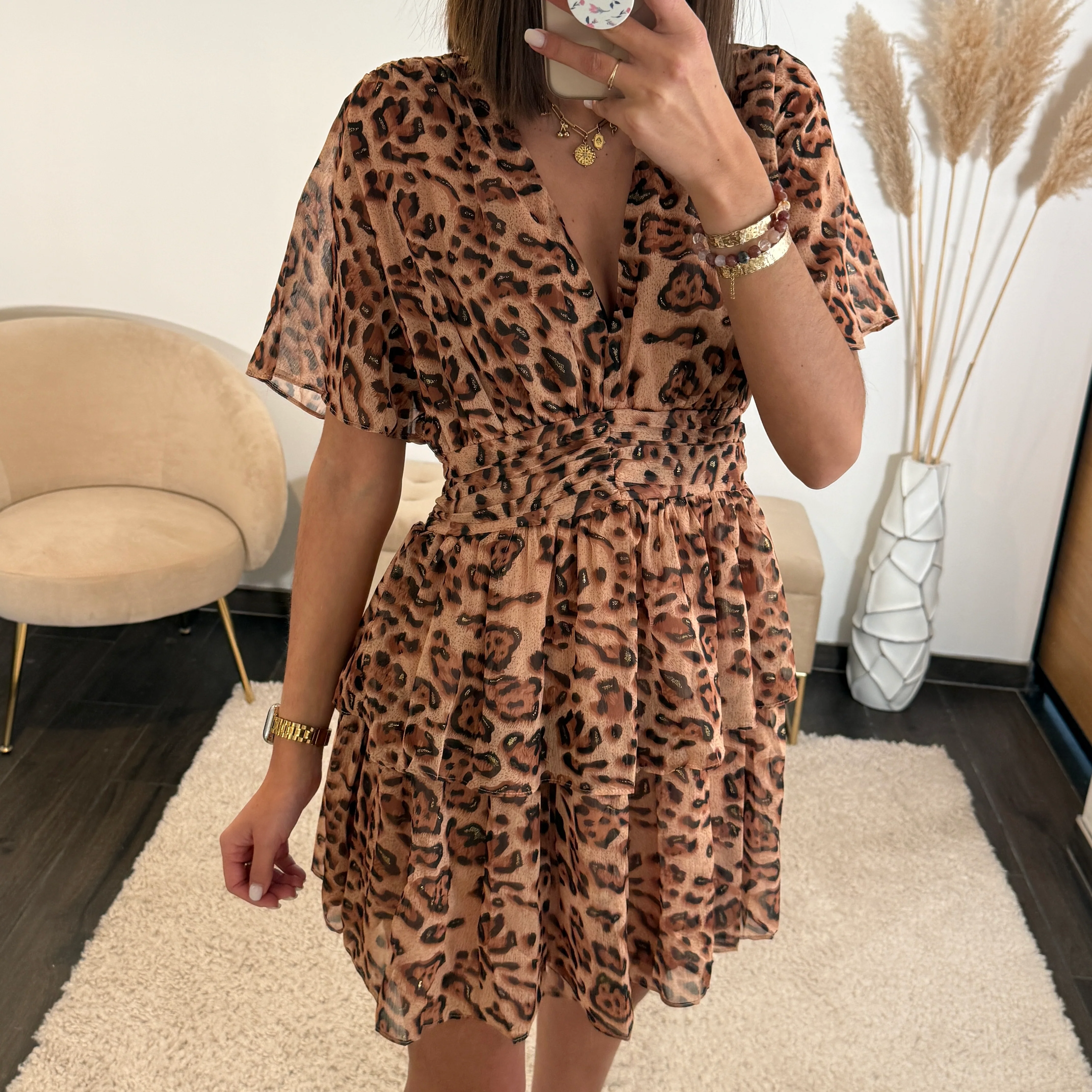 ROBE COURTE LEOPARD GIANNI - Image 2