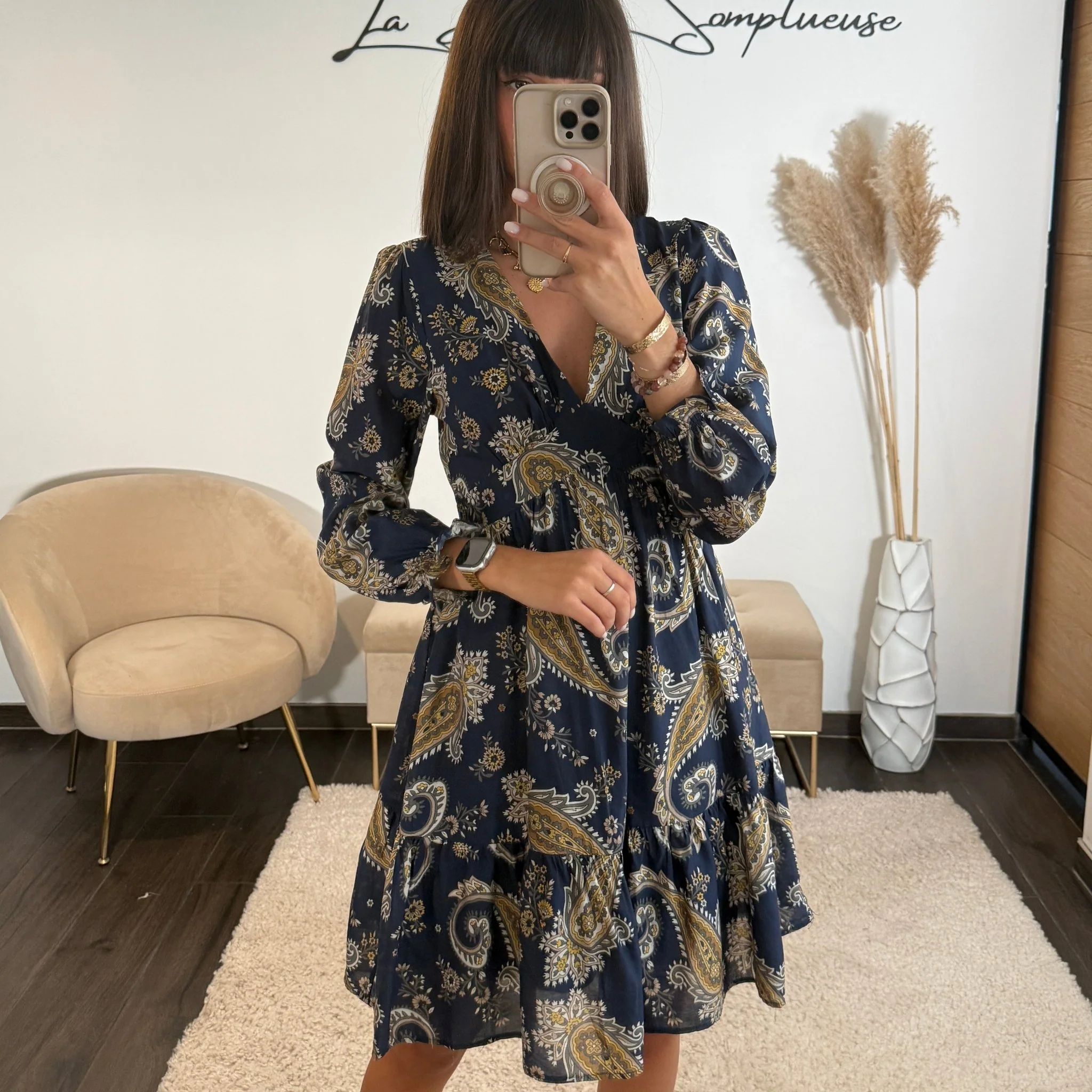 ROBE COURTE MARINE APPOLINE