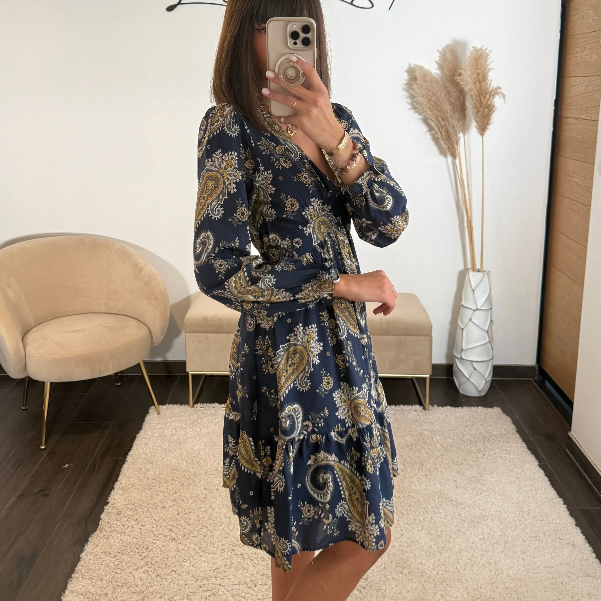 ROBE COURTE MARINE APPOLINE - Image 2