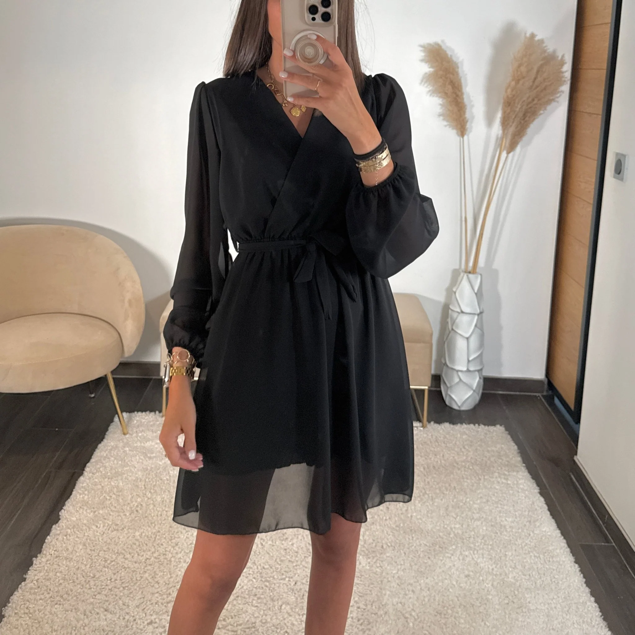 ROBE COURTE NOIRE ÉLISE - Image 2