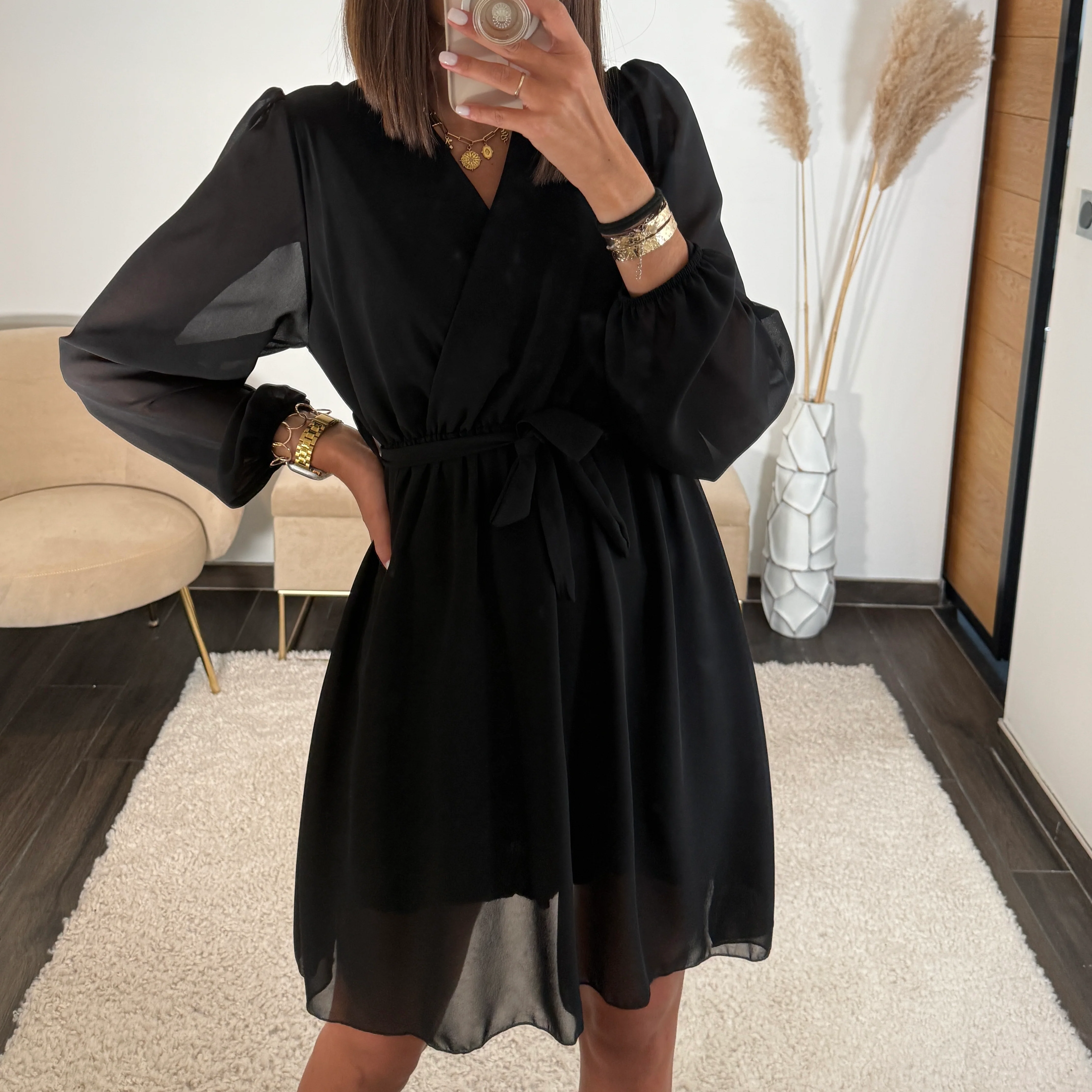 ROBE COURTE NOIRE ÉLISE - Image 3