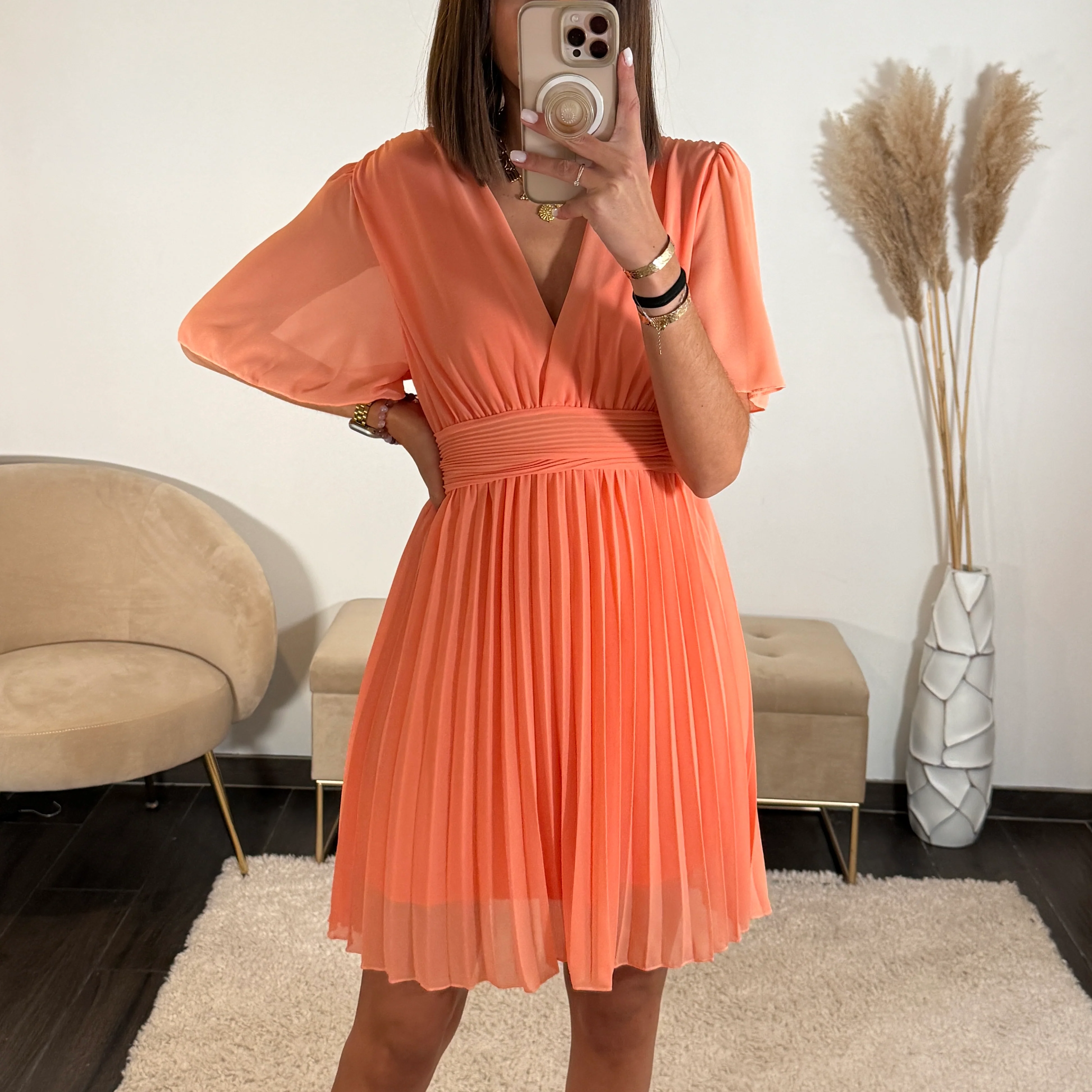 ROBE COURTE ORANGE RACHEL