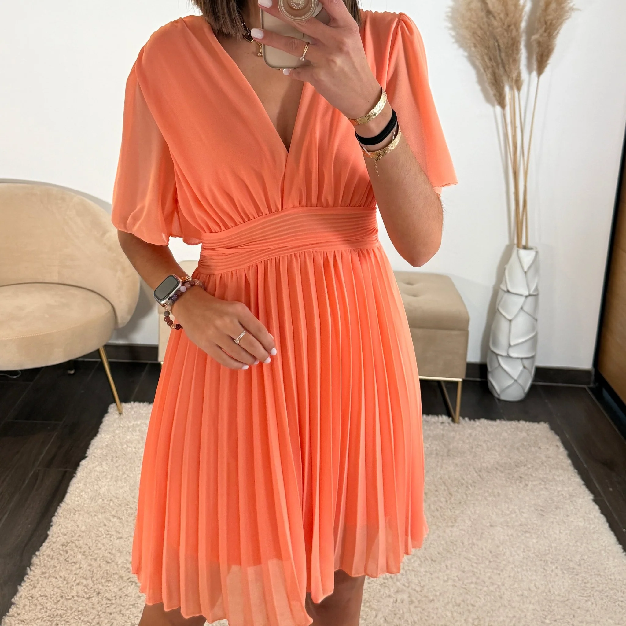 ROBE COURTE ORANGE RACHEL - Image 2