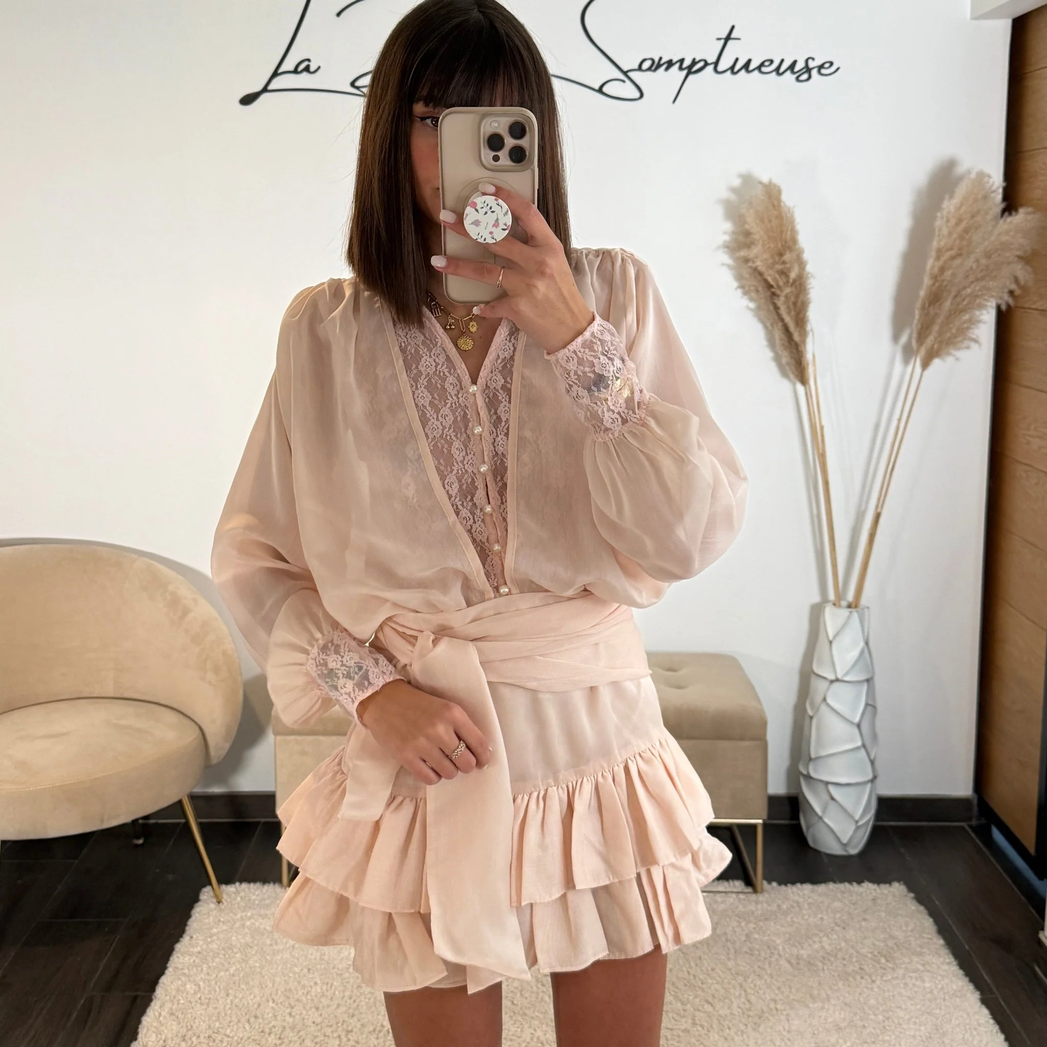 ROBE COURTE ROSE ISIA