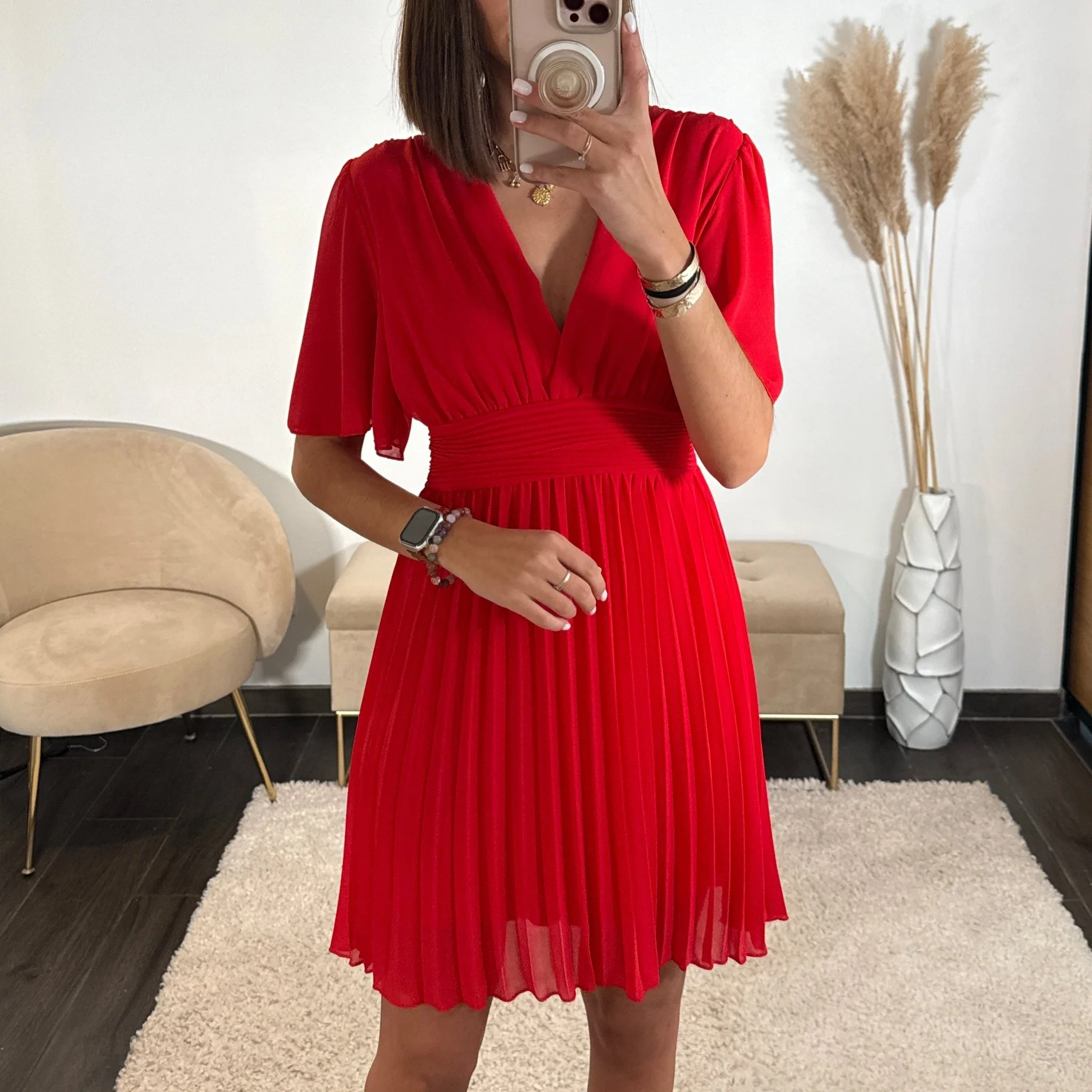 ROBE COURTE ROUGE RACHEL