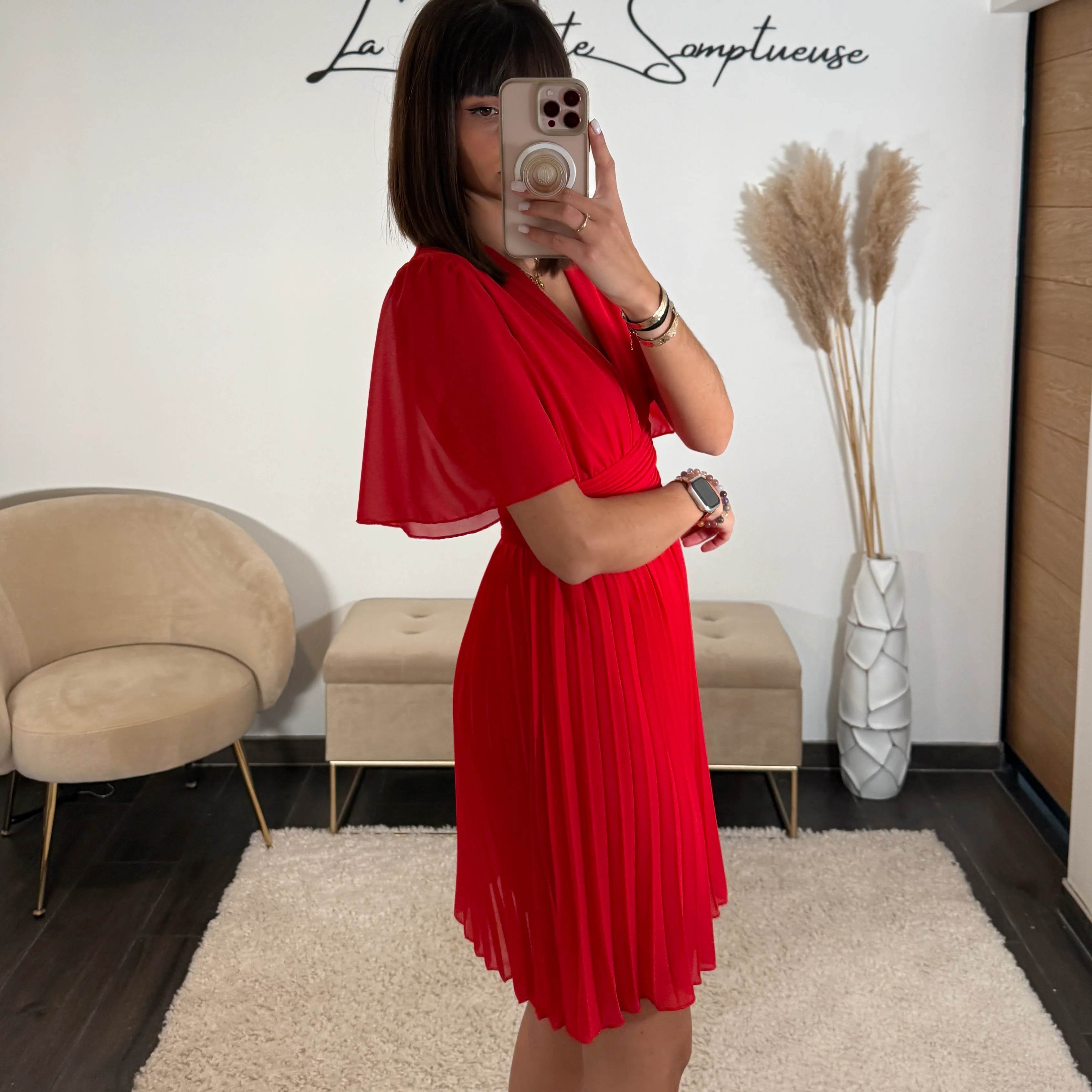 ROBE COURTE ROUGE RACHEL - Image 2