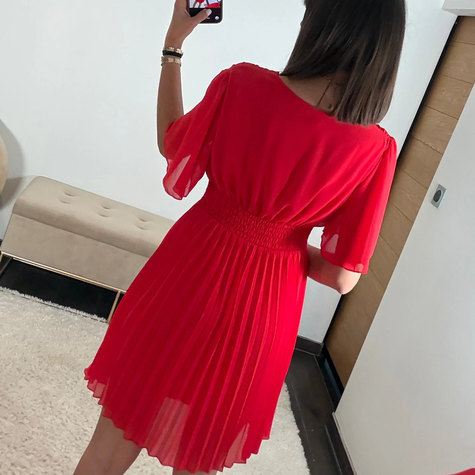 ROBE COURTE ROUGE RACHEL - Image 3