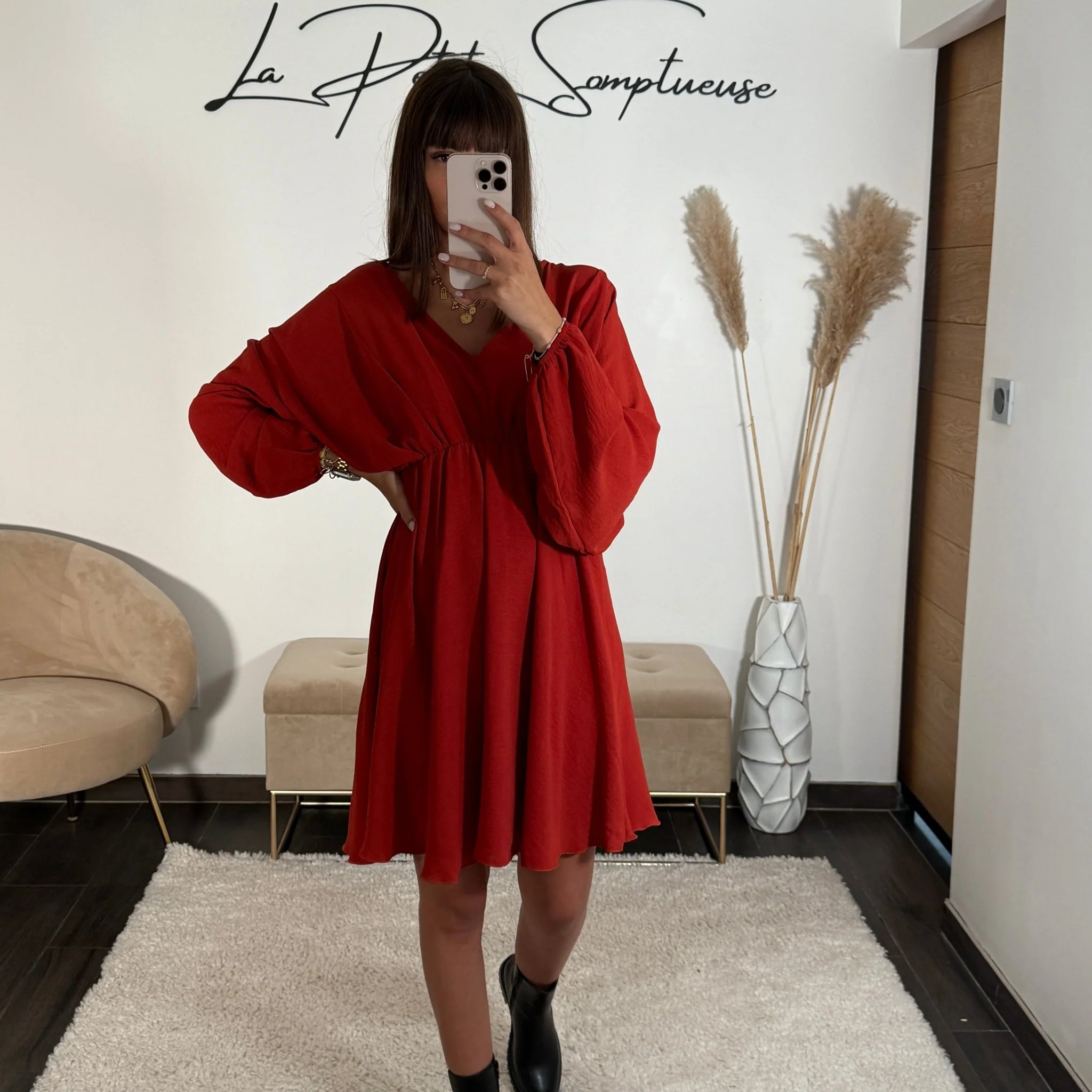 ROBE COURTE TERRACOTTA DOMITILLE